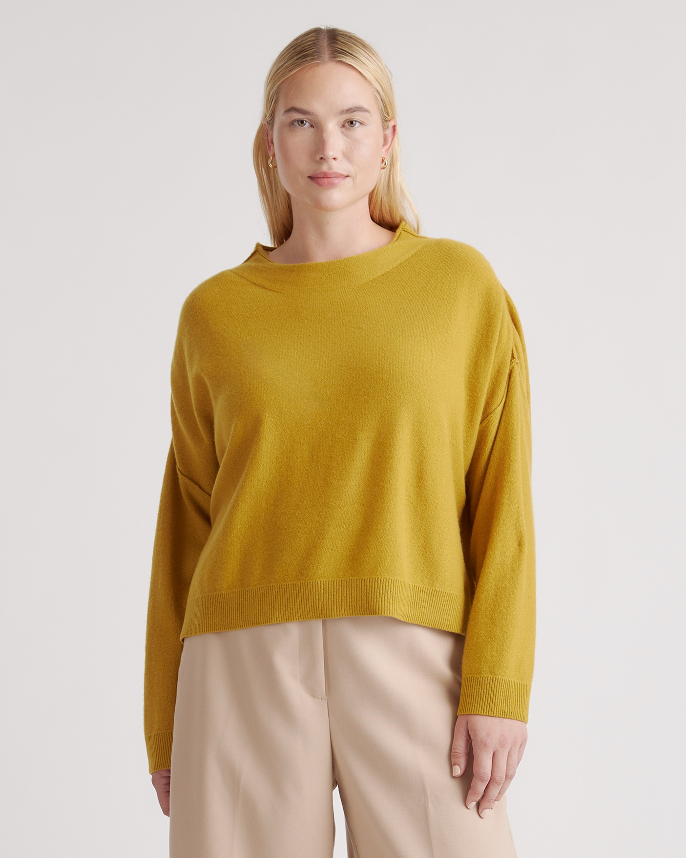 Mongolian Cashmere Mock Neck Sweater