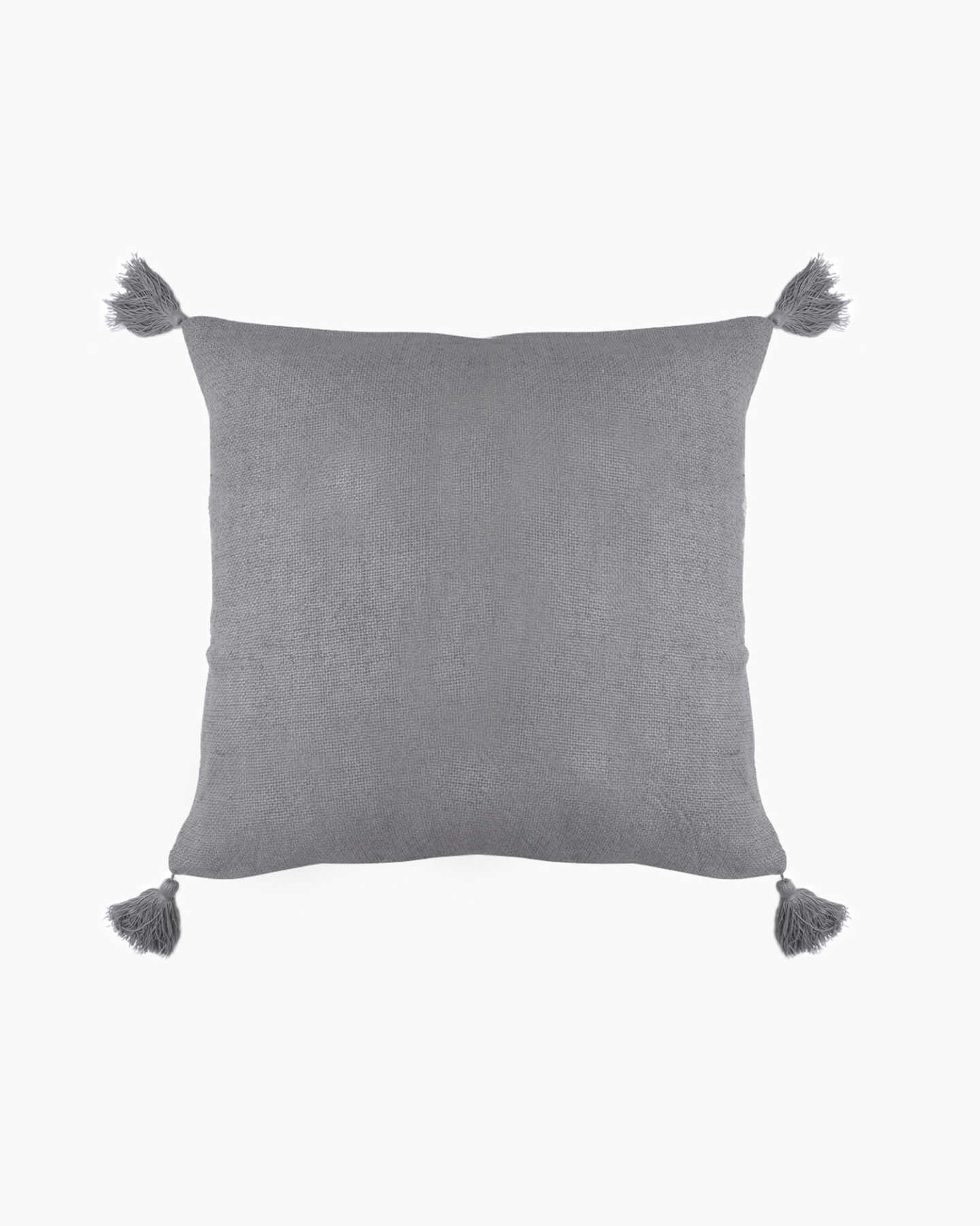 Linen Tassel Pillow Cover - Grey