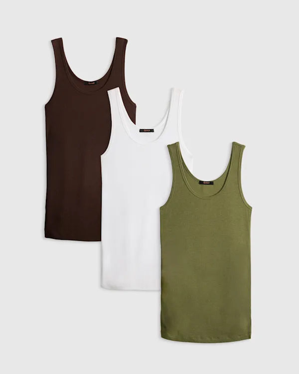 Bamboo Rib Maternity Scoop Neck Tank (3-Pack)