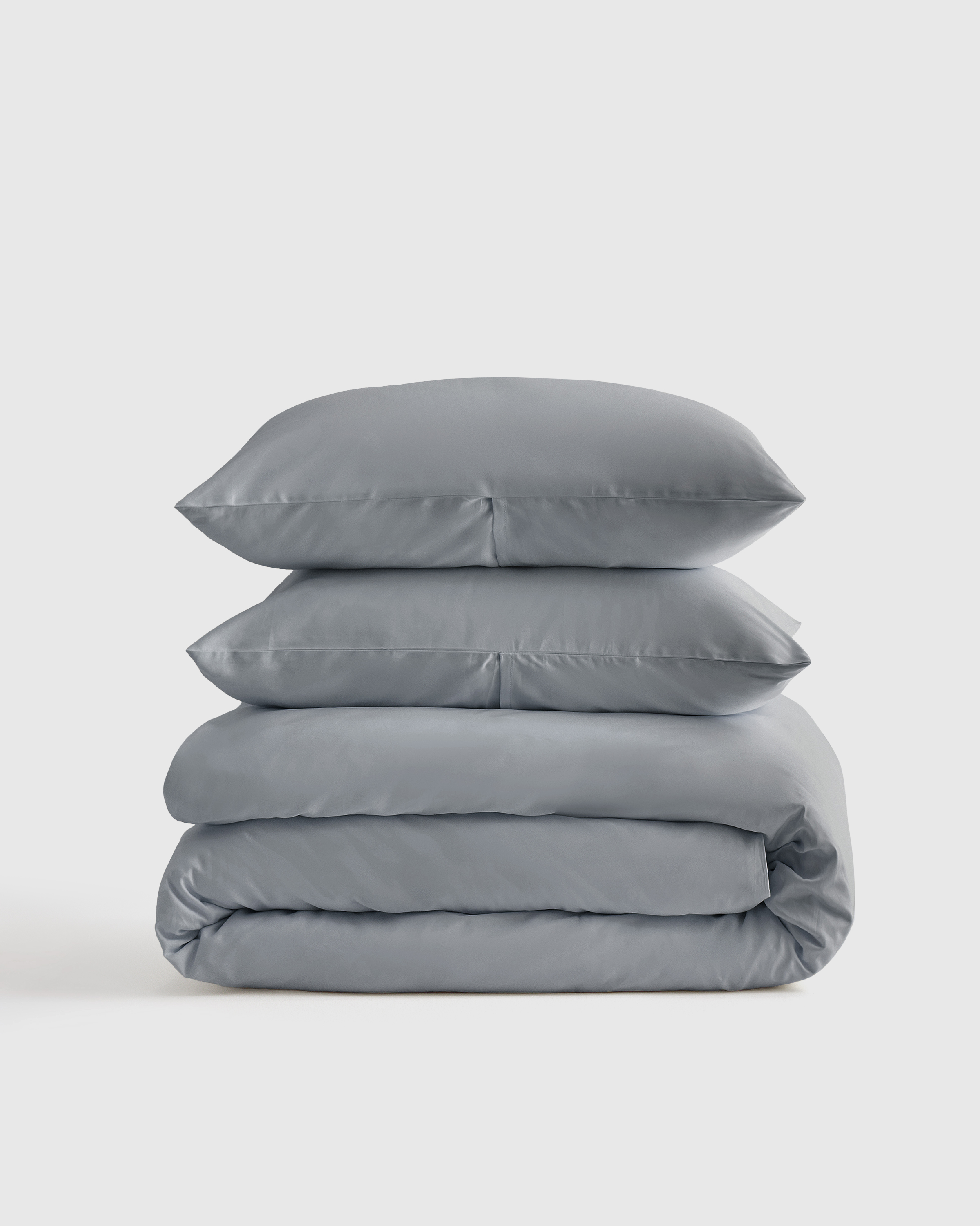 Luxury Organic Signature Sateen King Duvet Cover Set (Light Blue)