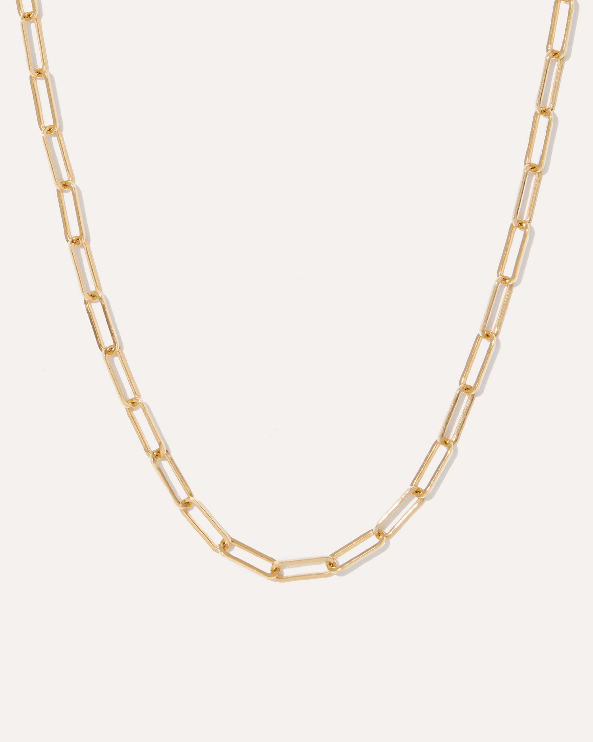 14K Gold Paperclip Chain Necklace