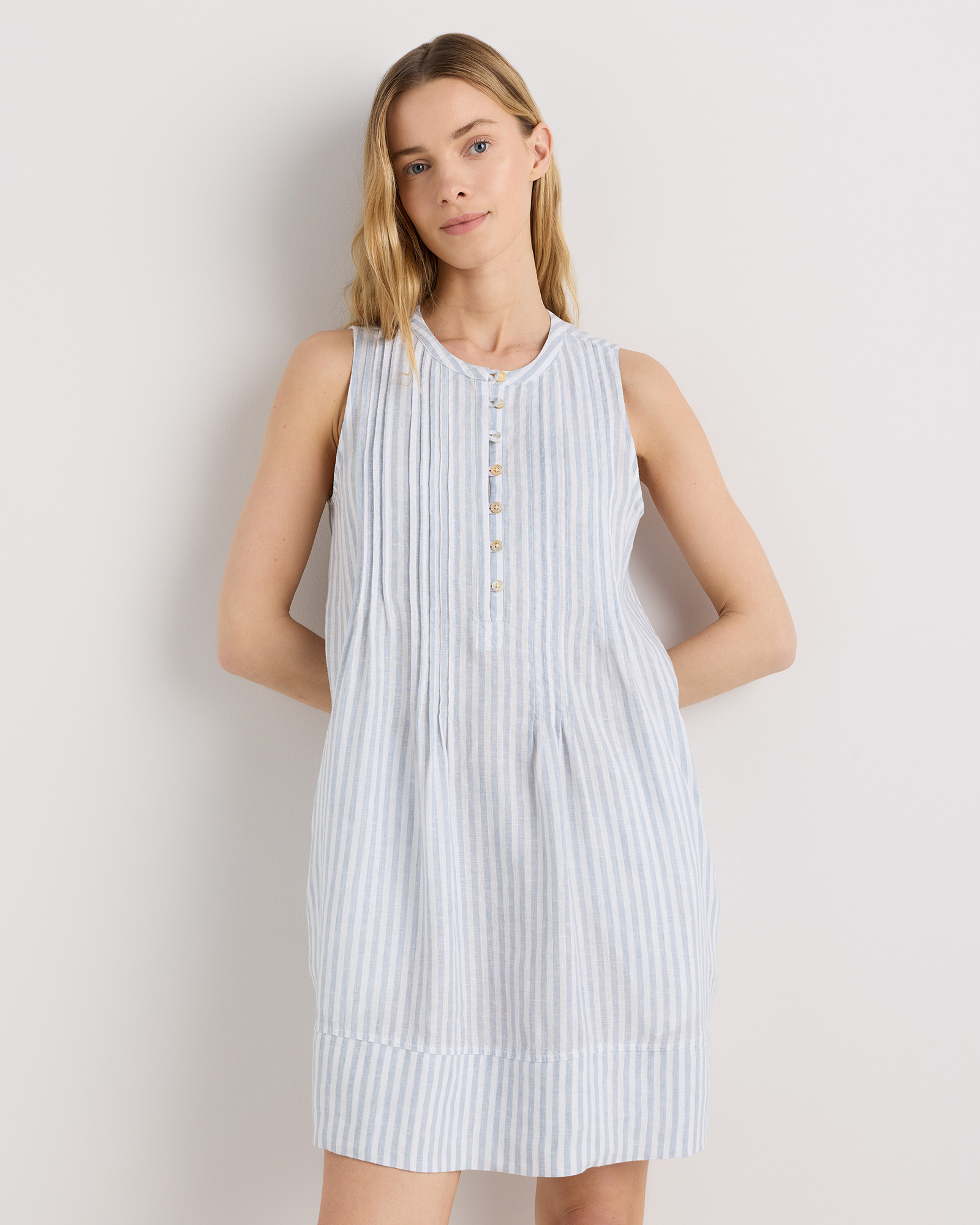 100% European Linen Sleeveless Swing Dress