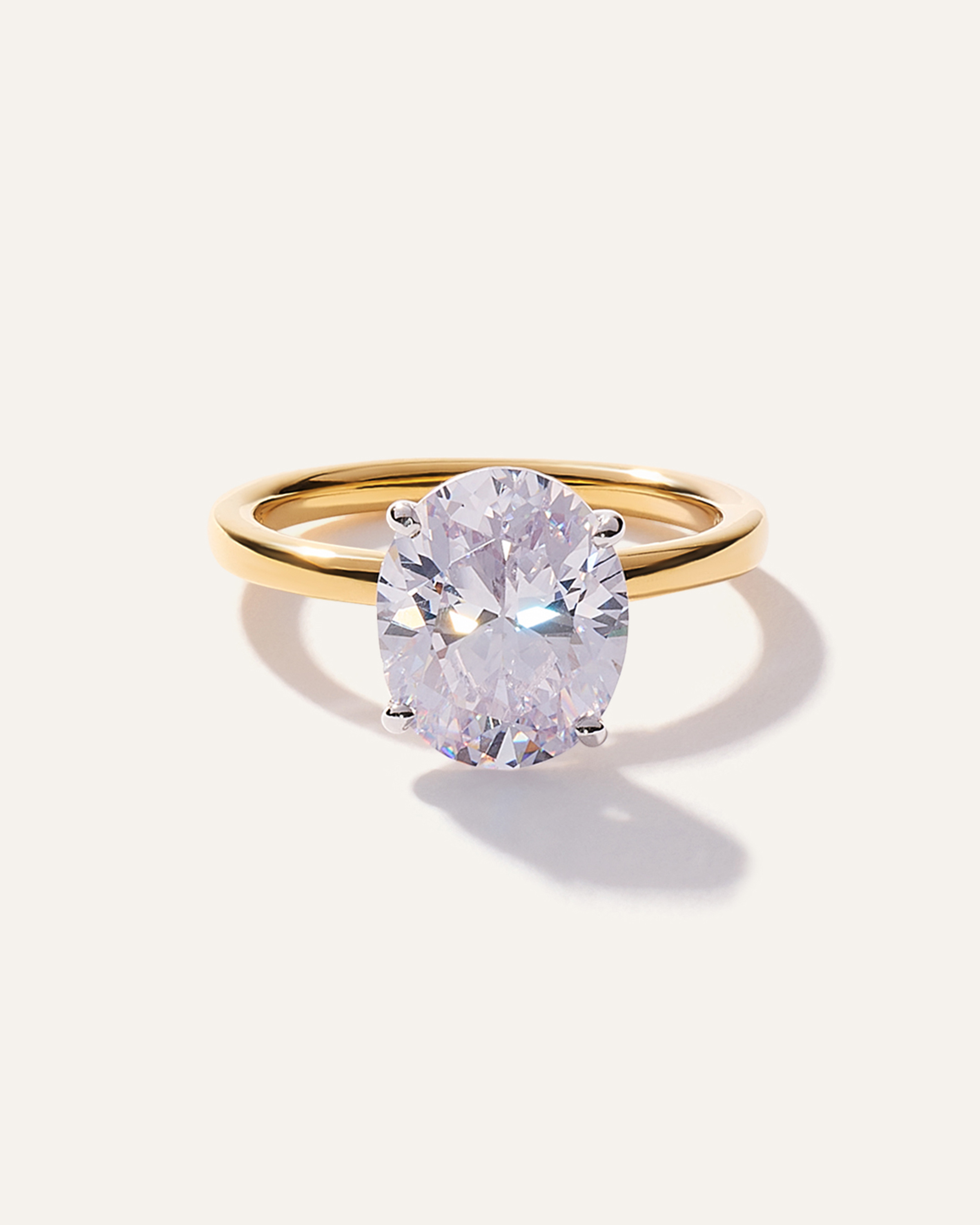 Lab Grown Diamond Oval Comfort Fit Engagement Ring - 3ct