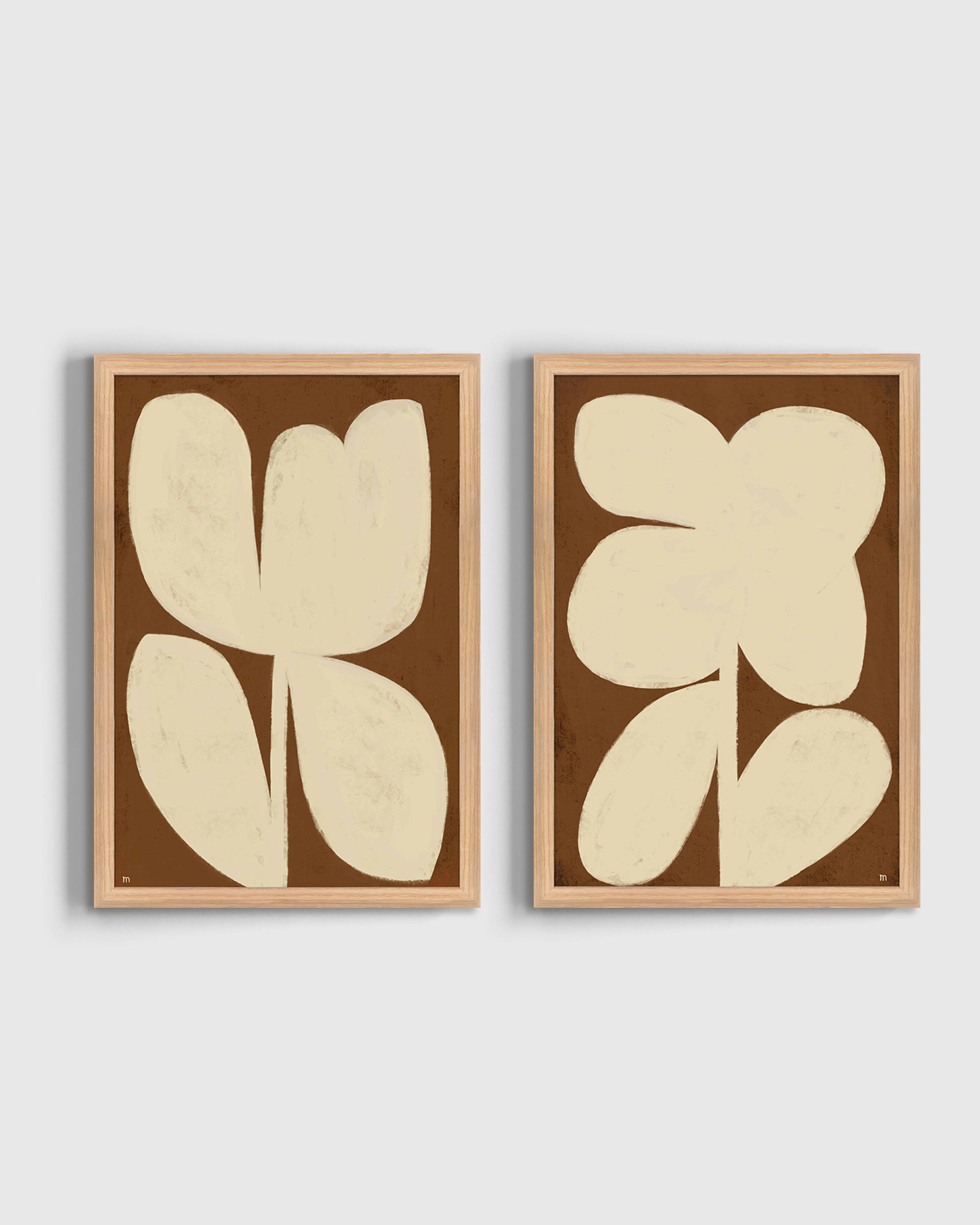 Perennial by Marco Marella (Set of 2) - Oak, 17.25"x25.25"