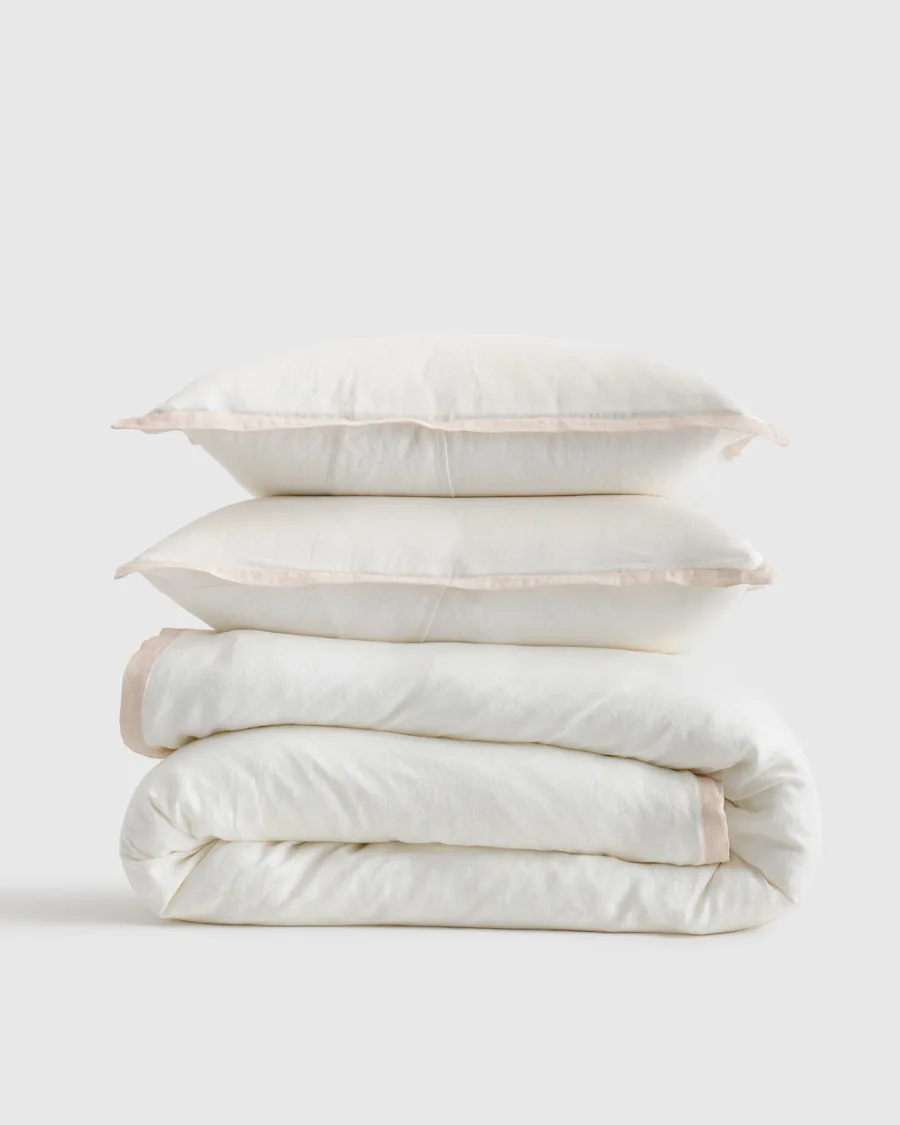 Euro Linen Contrast Flange WHT-Sand 183725
