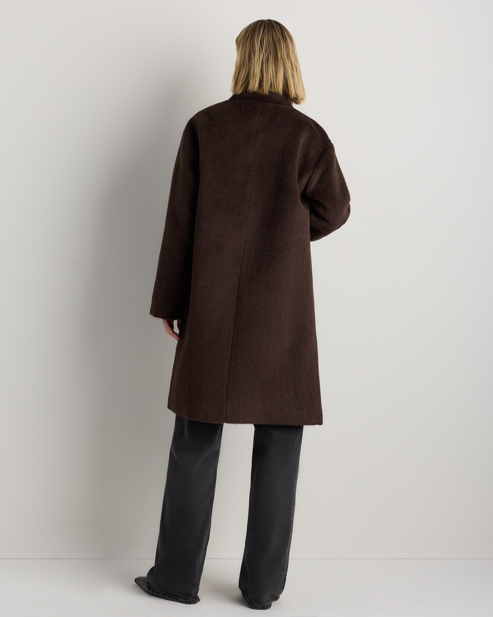 Alpaca-Wool Stand Collar Coat