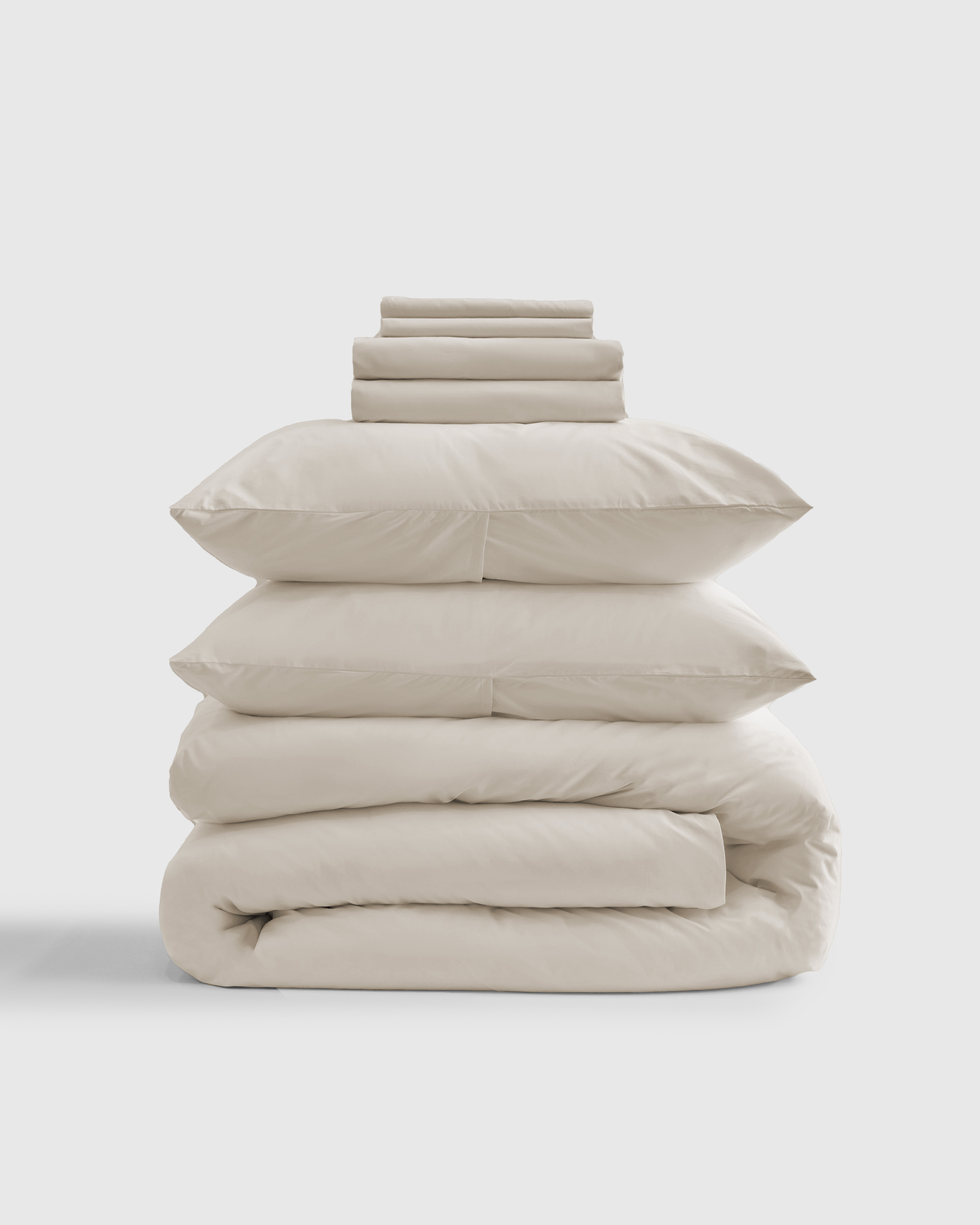 Quince Classic Organic Percale Deluxe Bedding Bundle In Sand