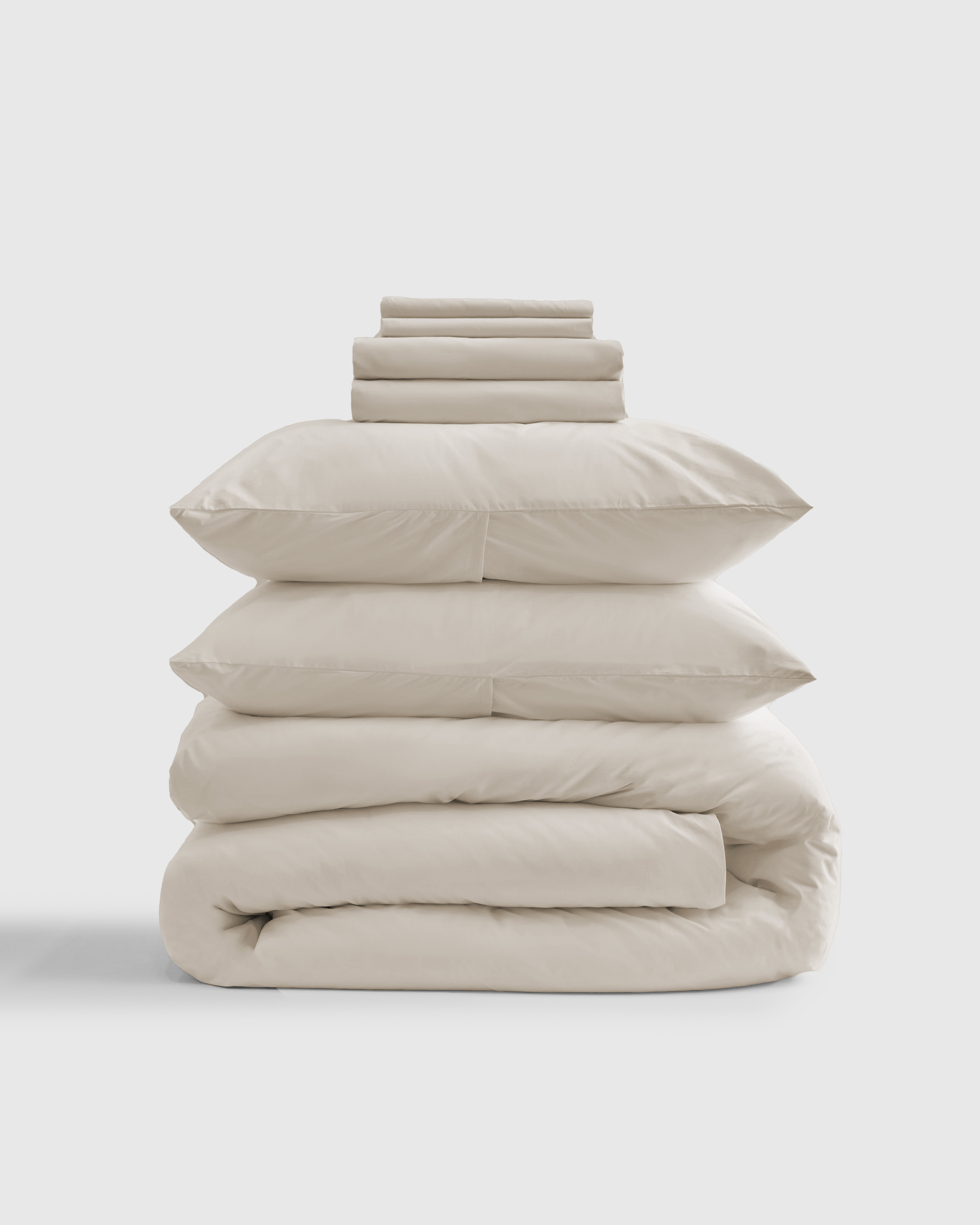 Classic Organic Percale Deluxe Bedding Bundle in Sand