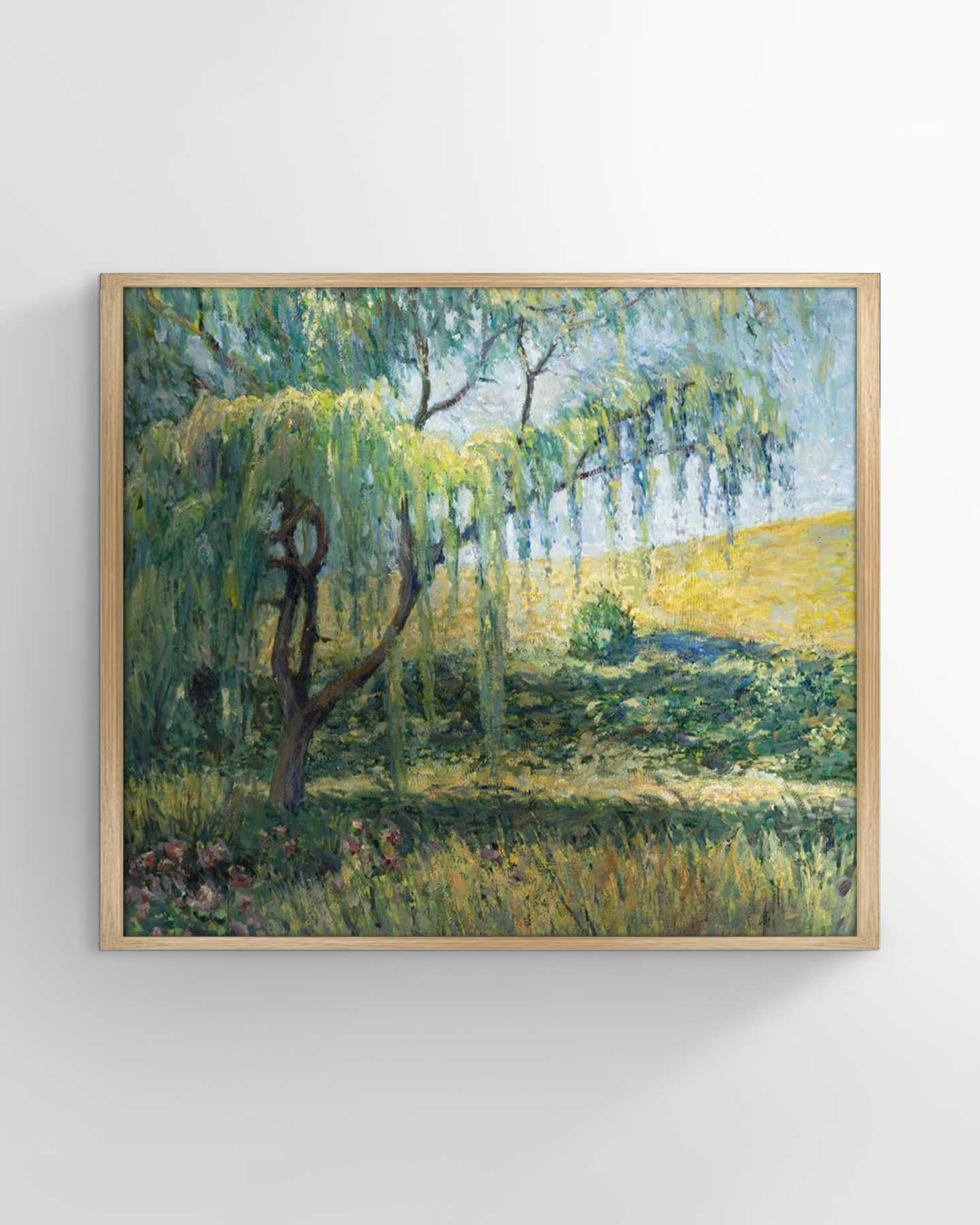 Meadow Landscape Wall Art - Maple Stain Wood Frame - 0 - Thumbnail