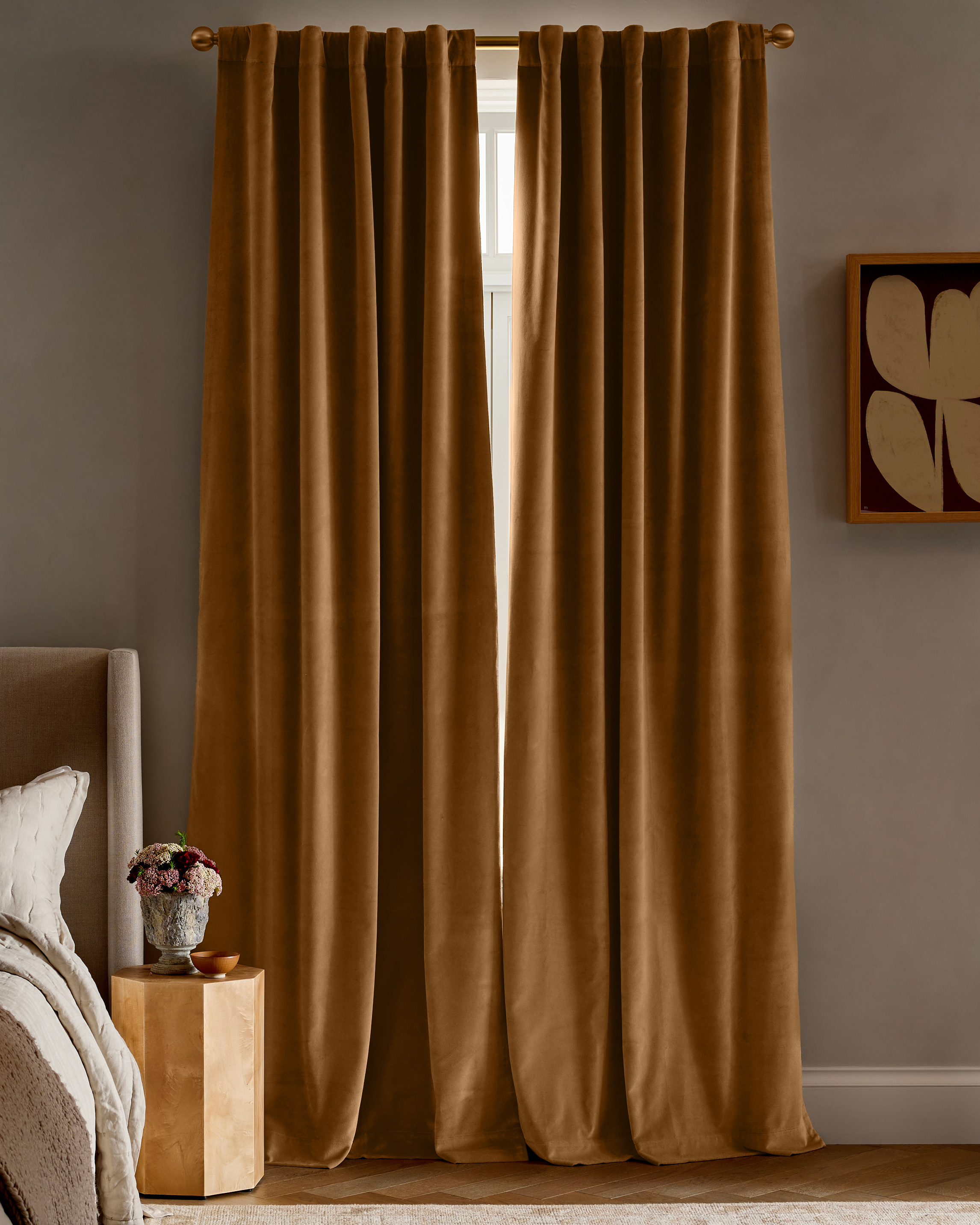 Cotton Velvet Room Darkening Curtain