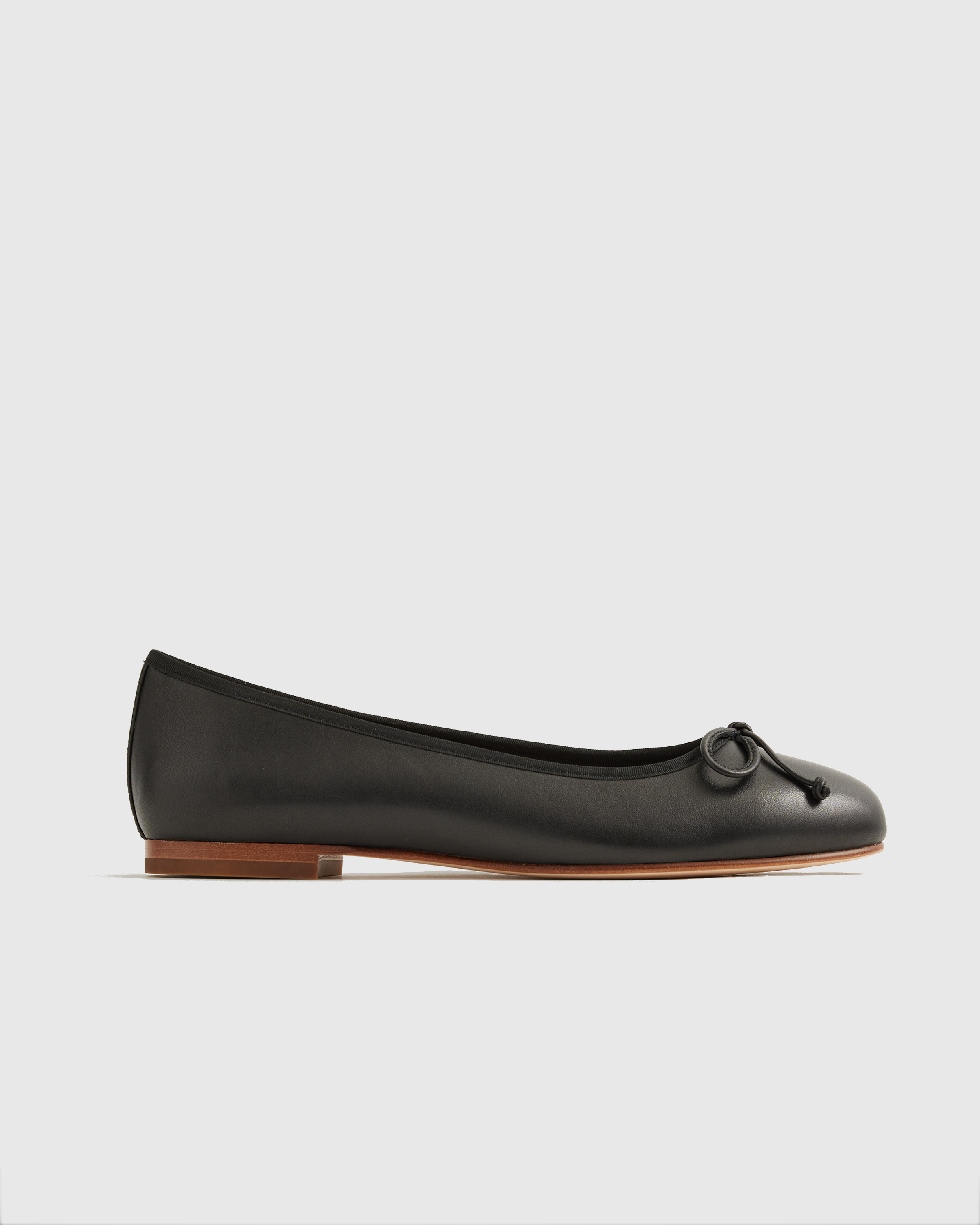 Quince Women's Italian Leather Bow Ballet Flat In Black
