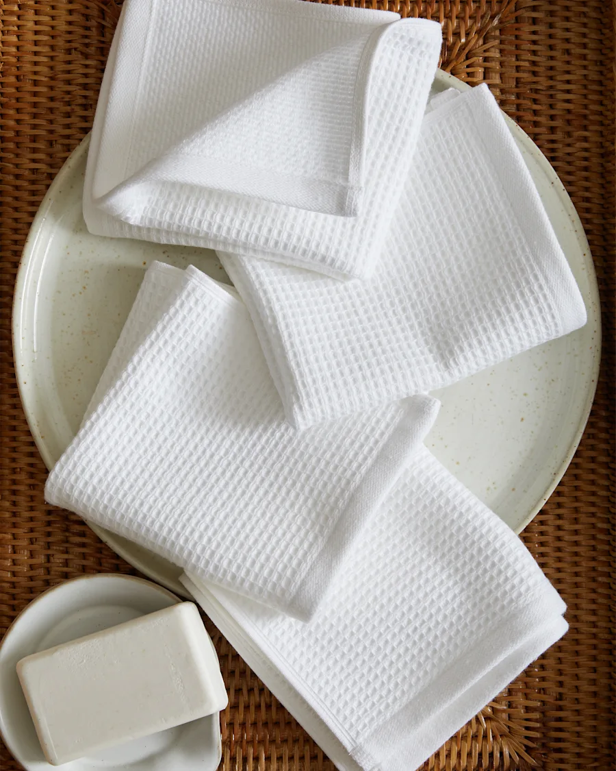 Towels WaffleTerry White WashCloths 3189