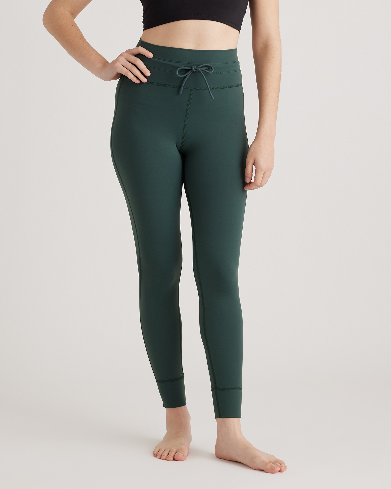 Shop Quince Women's Ultra-form Tie Waist High-rise Legging In Forest Green