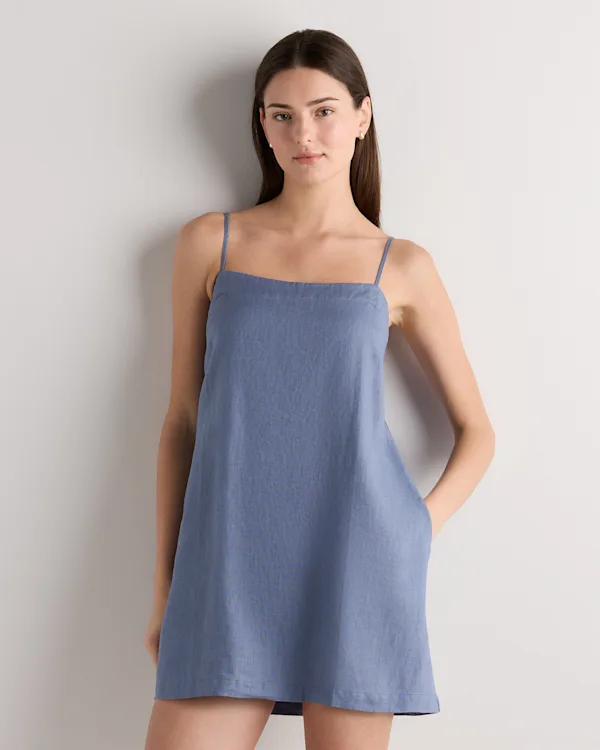 100% European Linen Mini Skort Dress