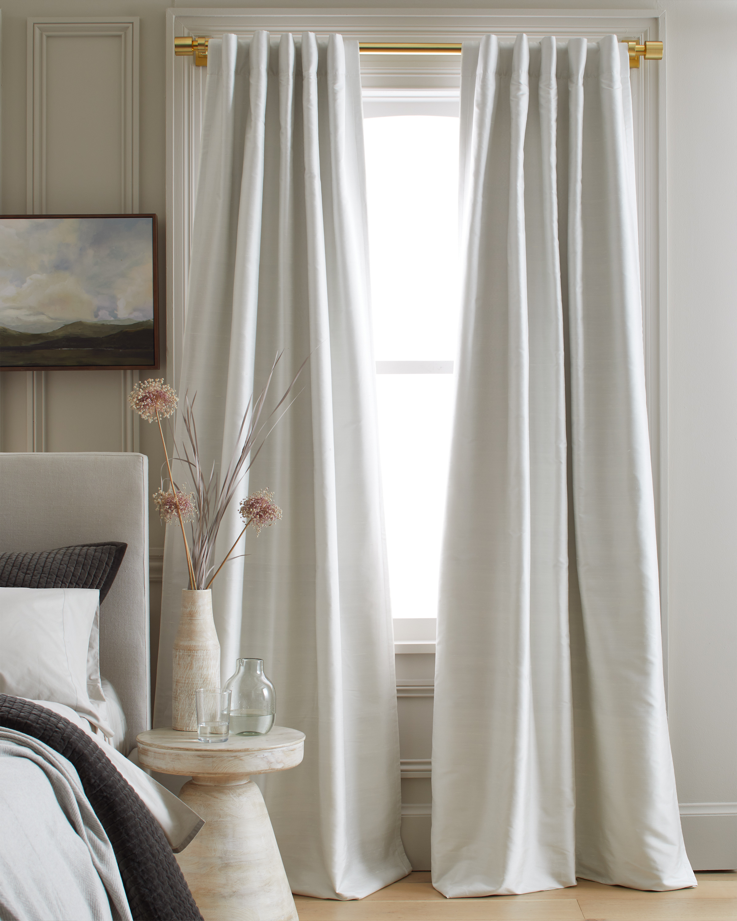 Quince Silk Dupioni Blackout Curtain In Ivory