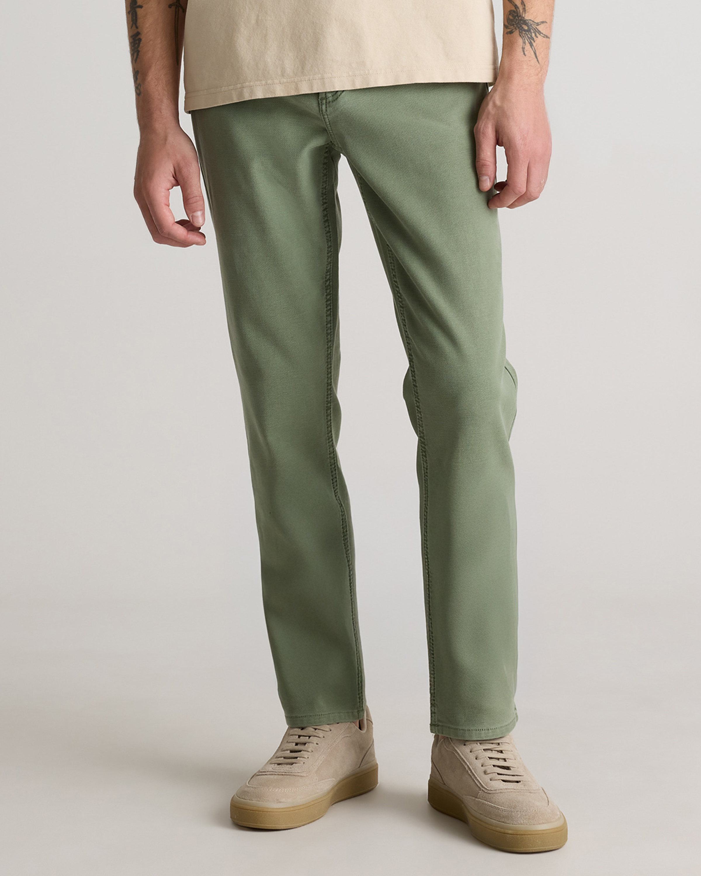 French Terry 5-Pocket Pants - Slim in Deep Navy
