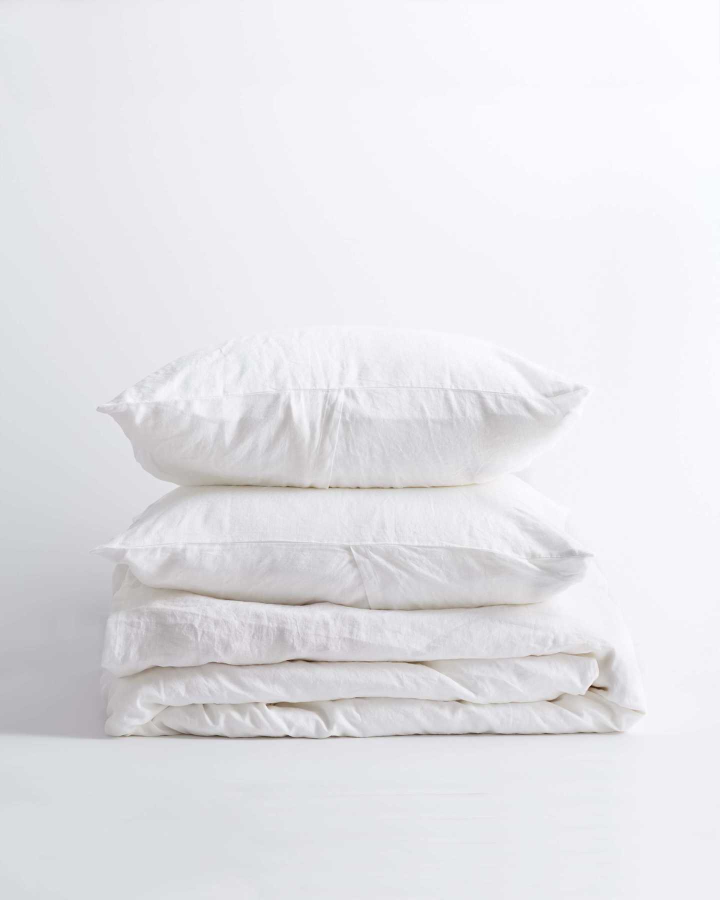 European Linen Duvet Cover Set - White