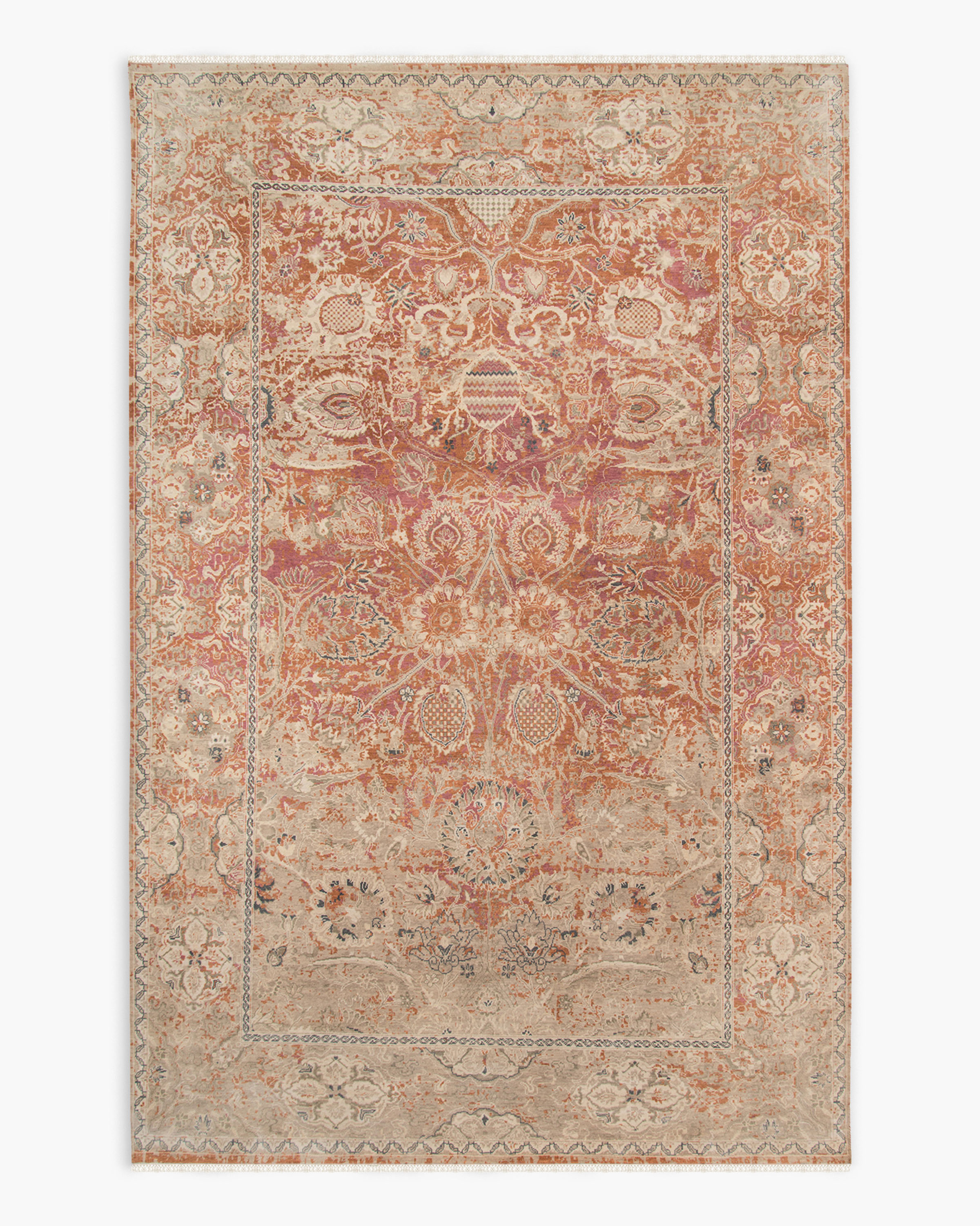 Quince Valerie Hand-knotted Wool Rug In Rust