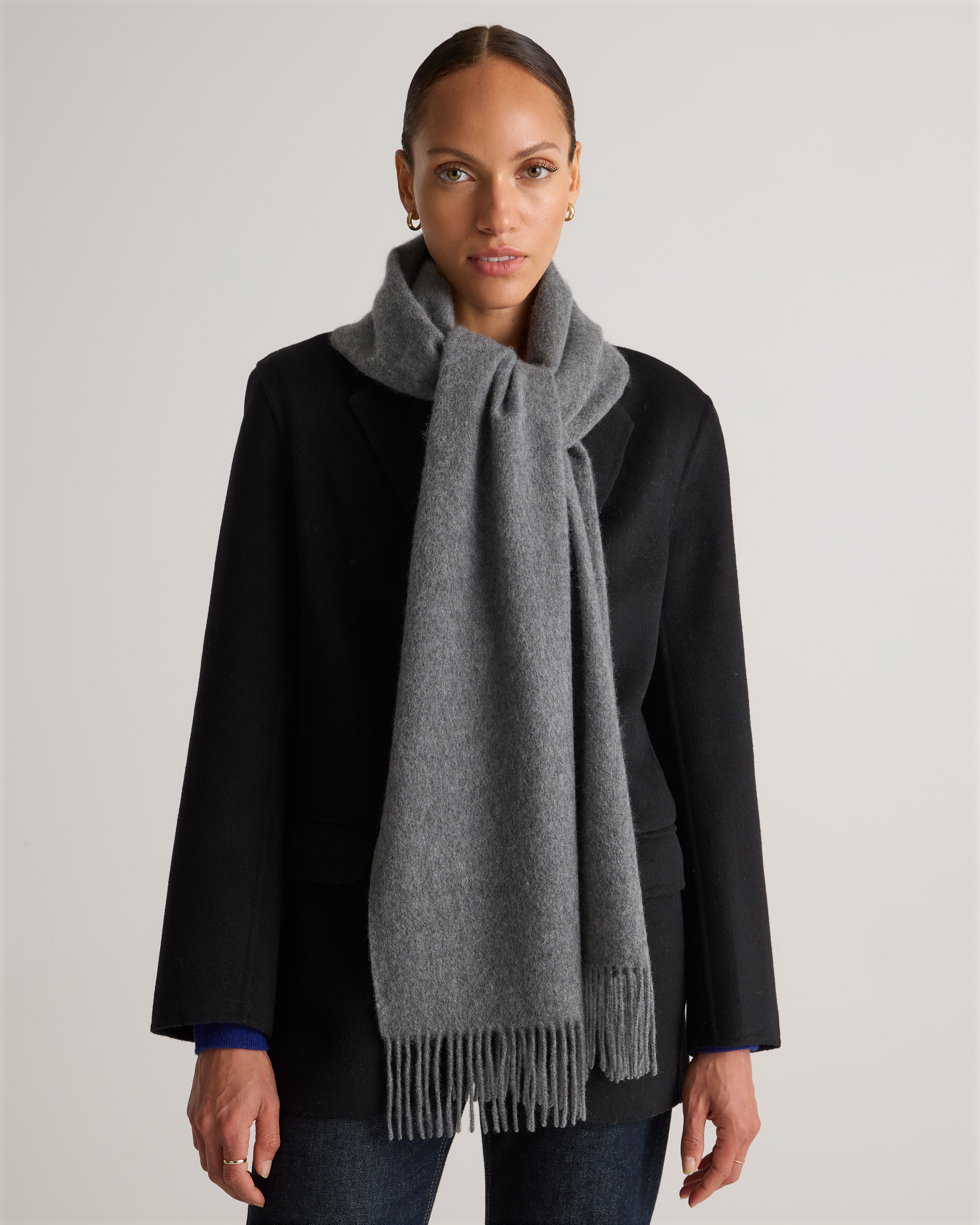 Mongolian Cashmere Woven Fringe Scarf