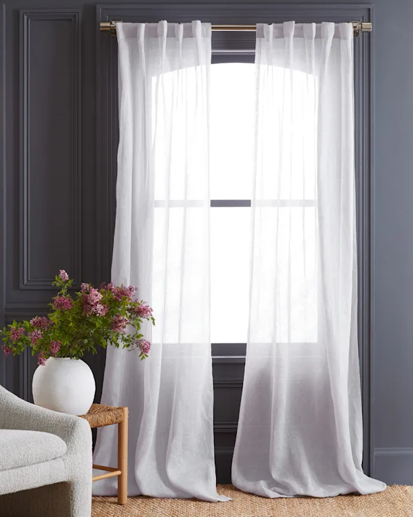 European Linen Sheer Curtain Set (Set of 2)
