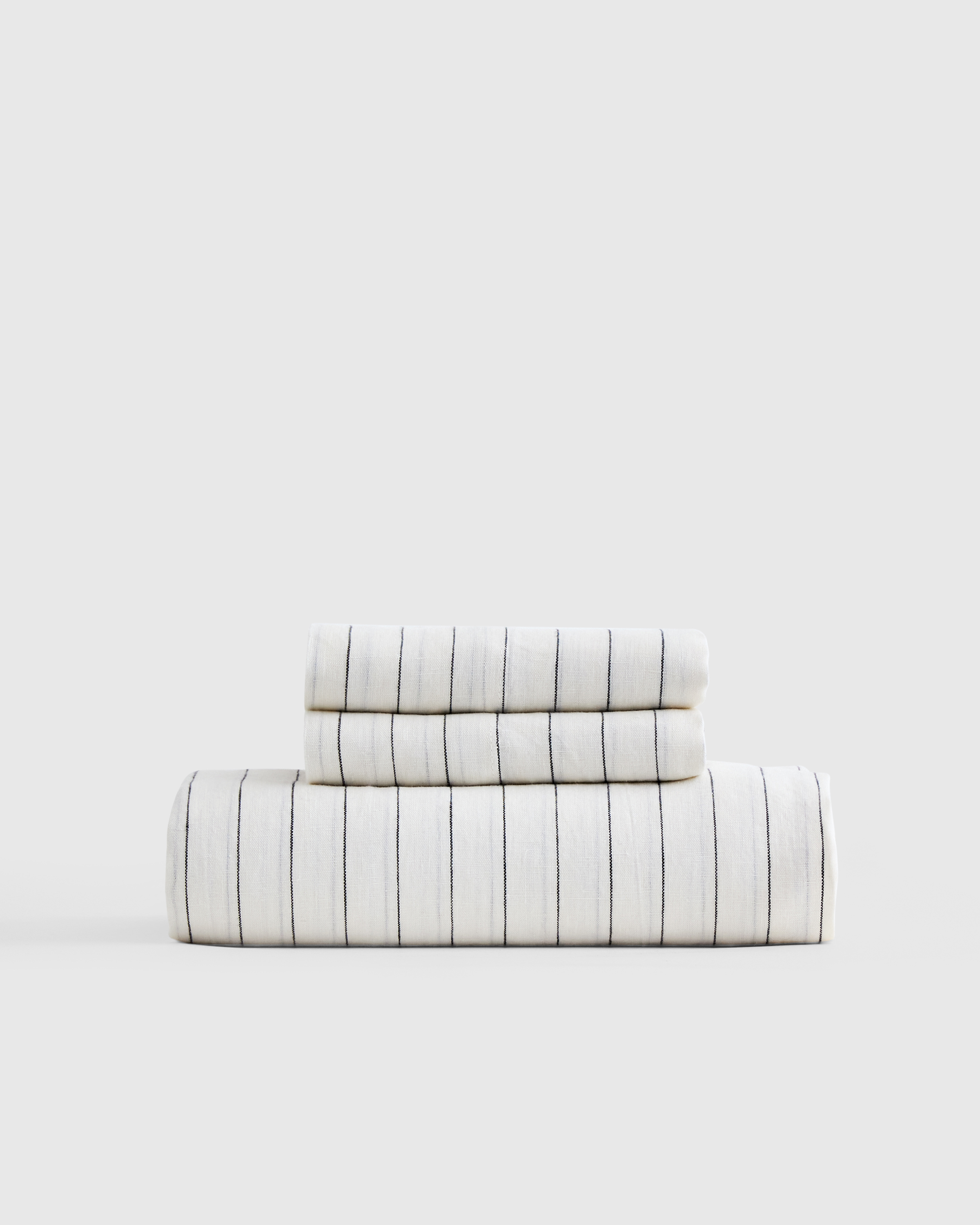 European Linen Stripe Fitted Sheet Set
