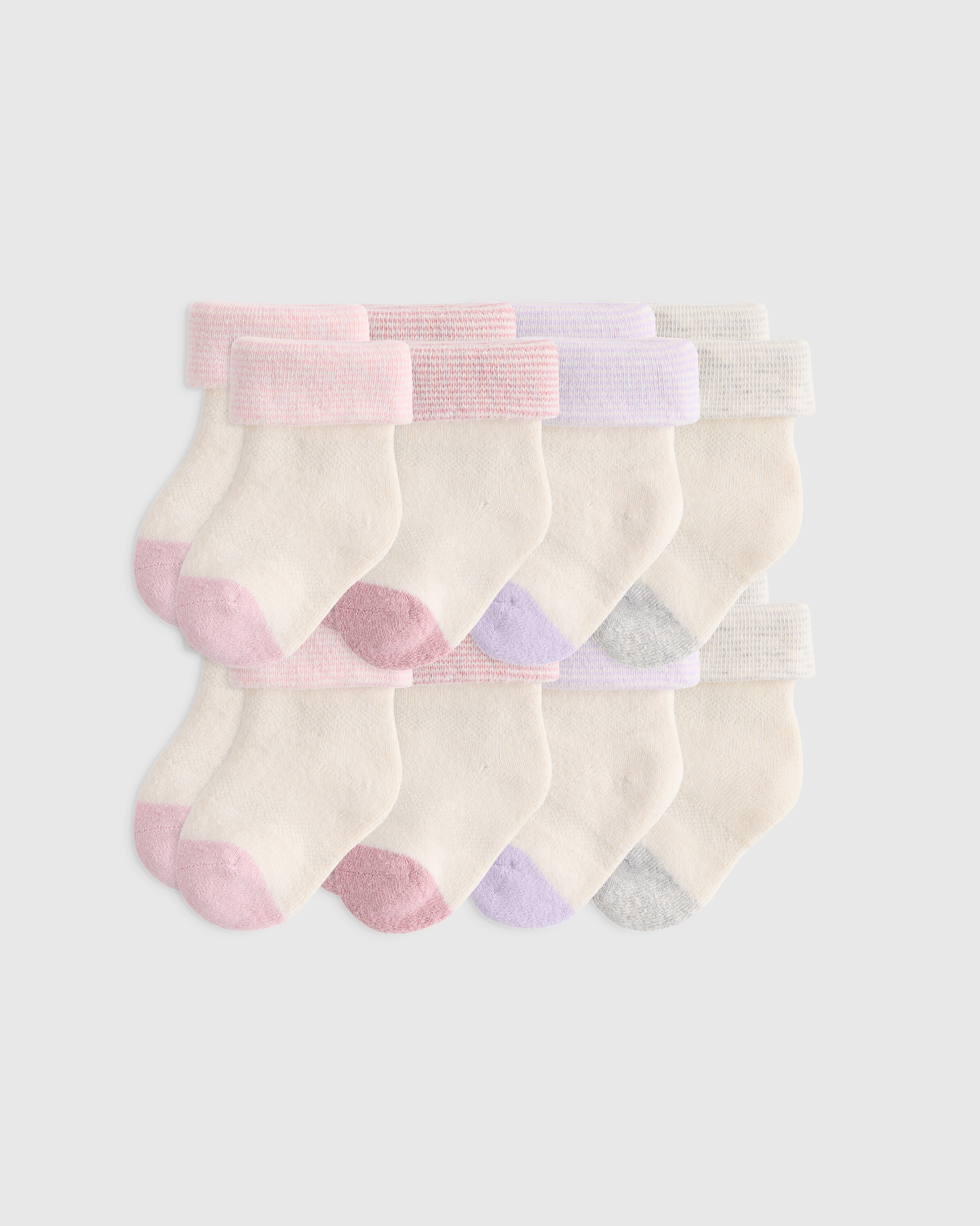 Organic Cotton Fold Over Socks 8-Pack - Baby - thumbnail 2