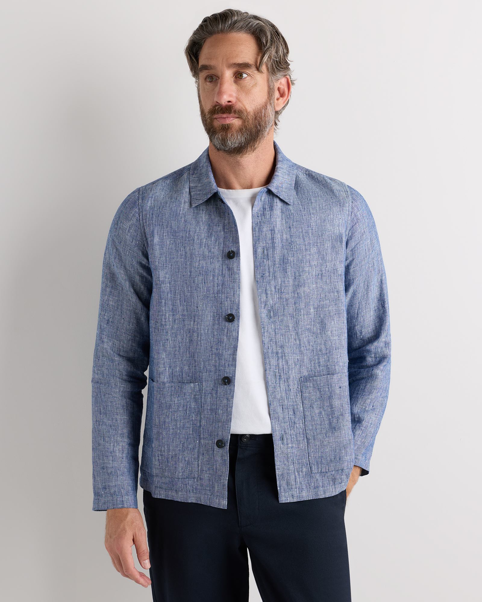100% European Linen Chore Jacket