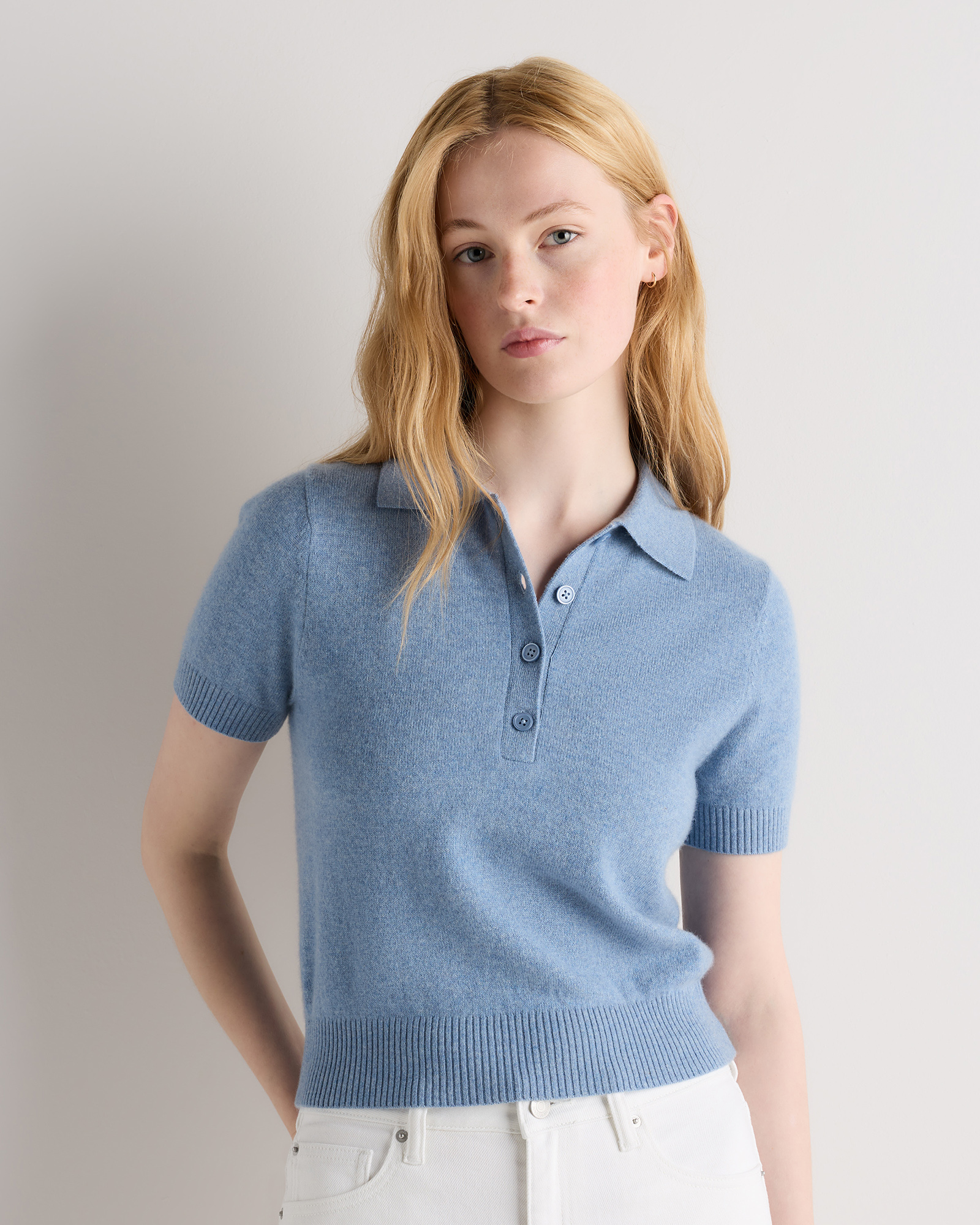 mMongolian Cashmere Short Sleeve Polo