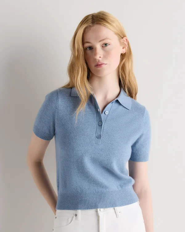 Mongolian Cashmere Short Sleeve Polo