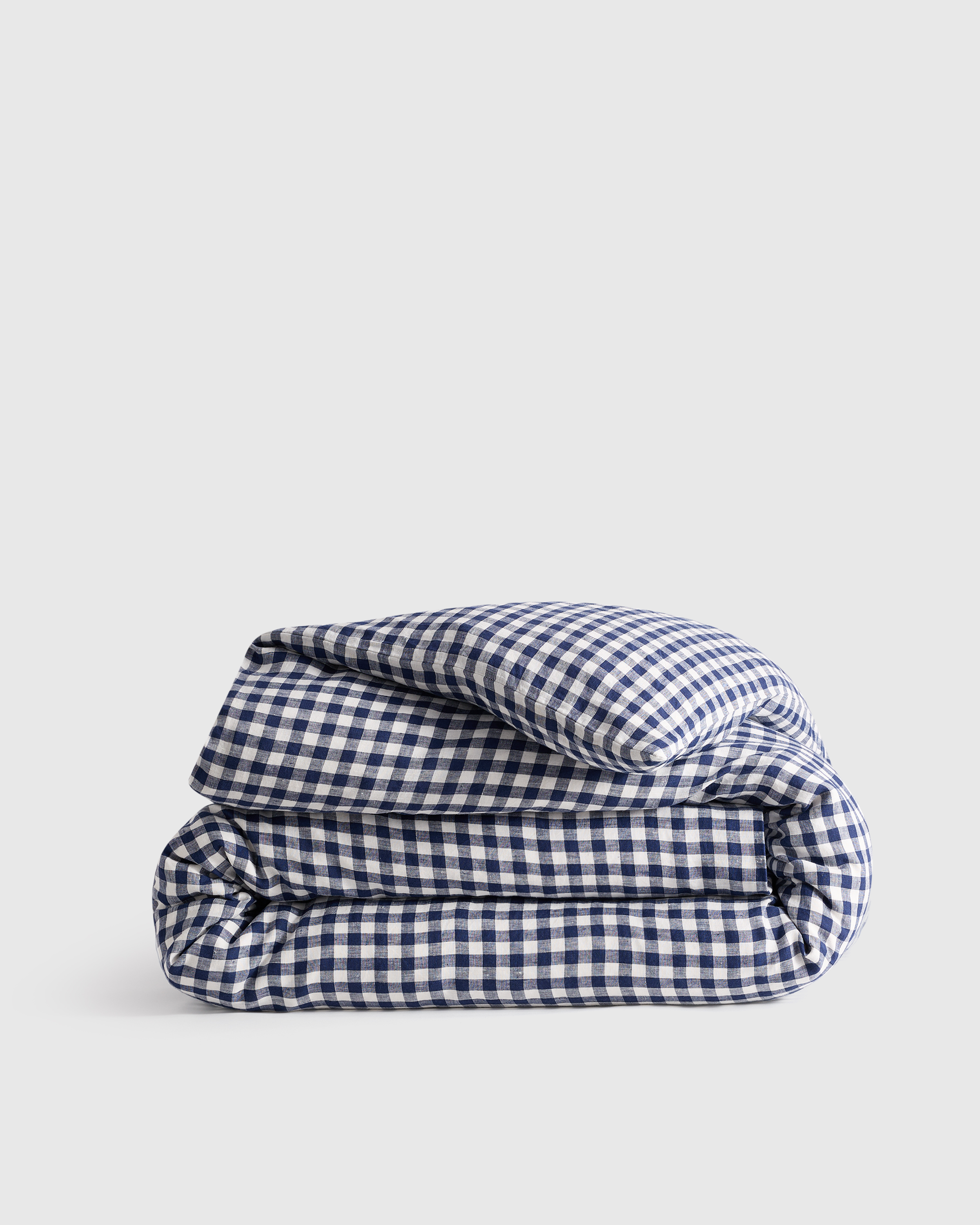 Linen Duvet Cover | Quince in Blue Fog Gingham
