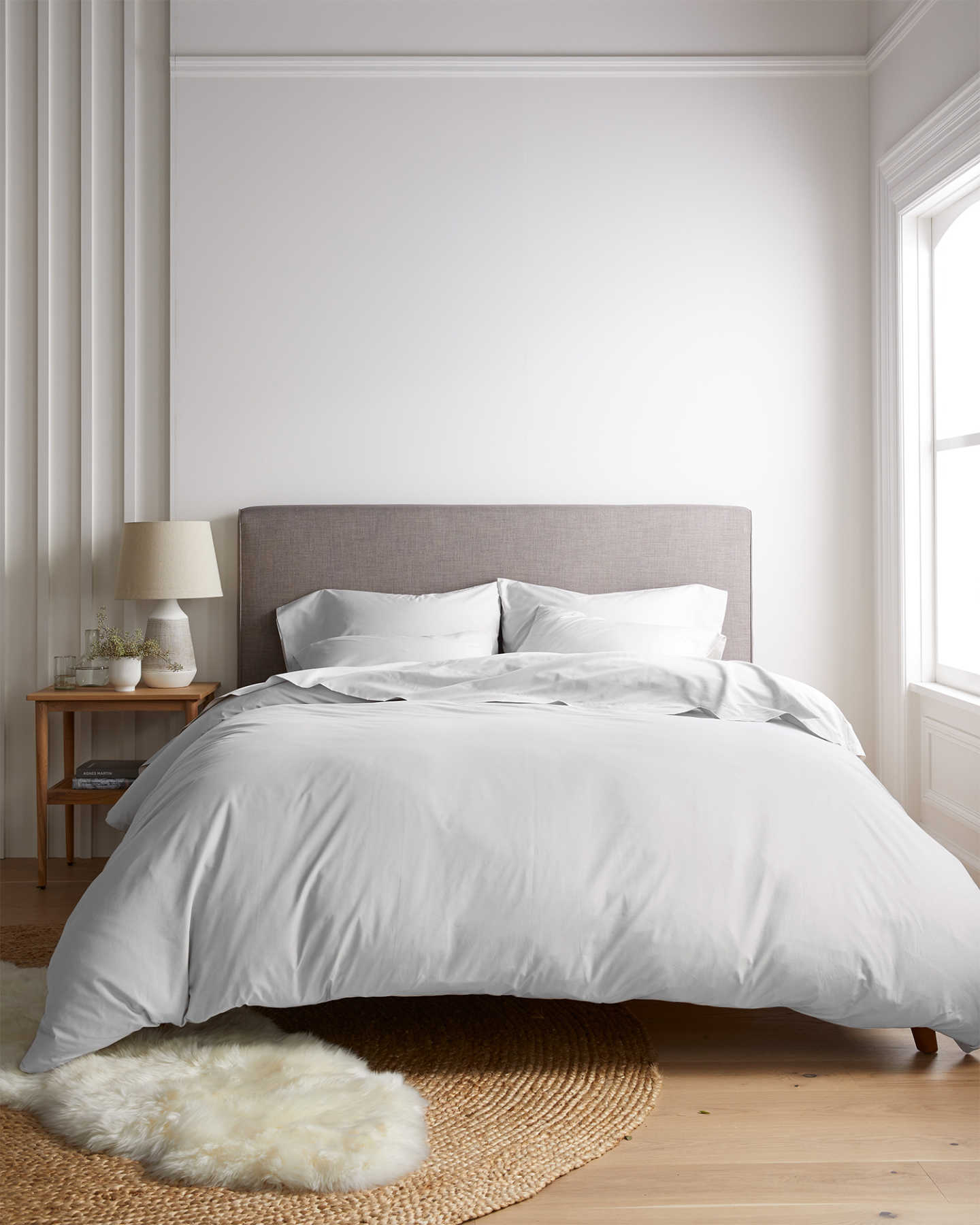 Organic Percale Luxe Duvet Cover - Light Grey - 3