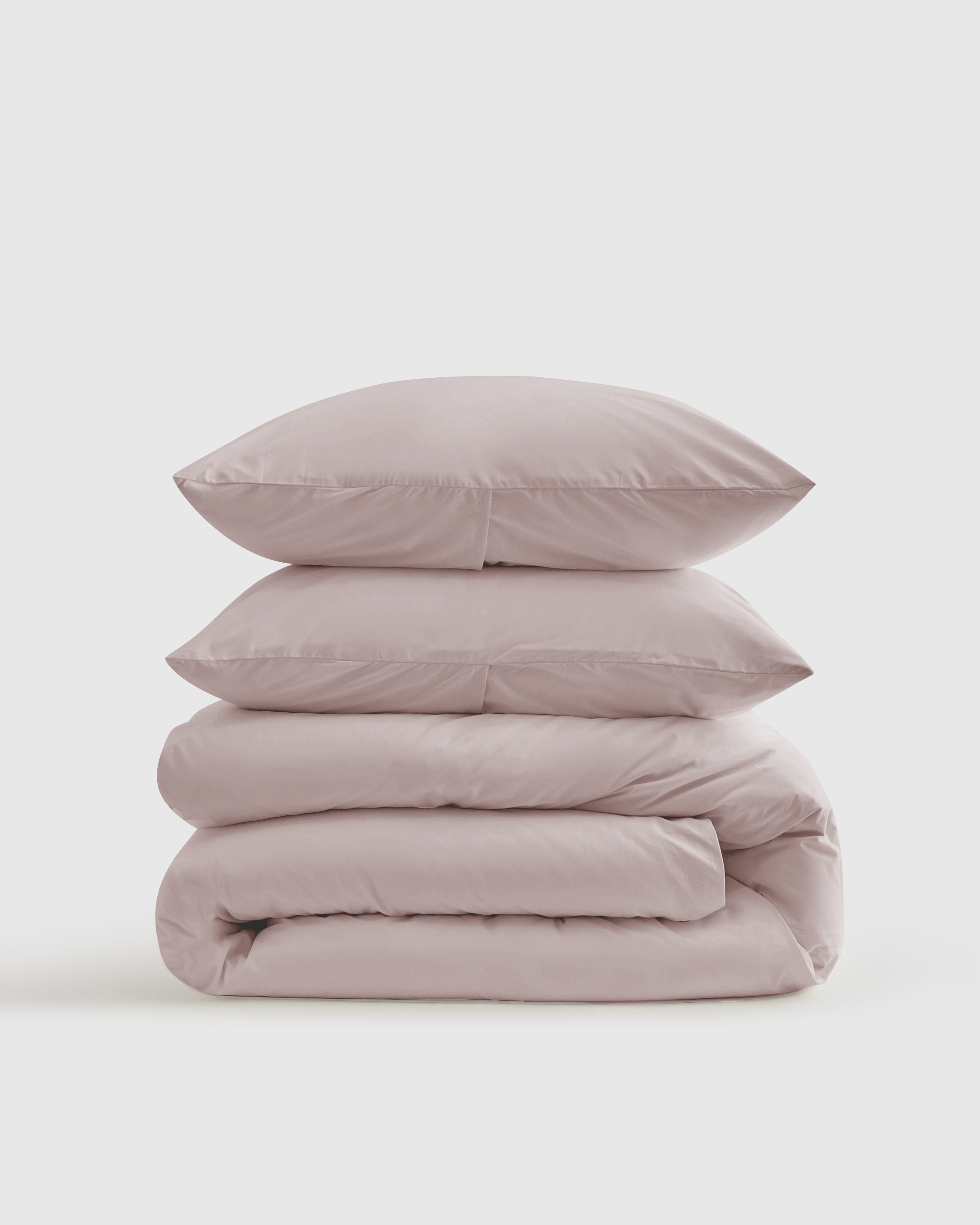 Quince Classic Organic Percale Duvet Cover Set In Pink