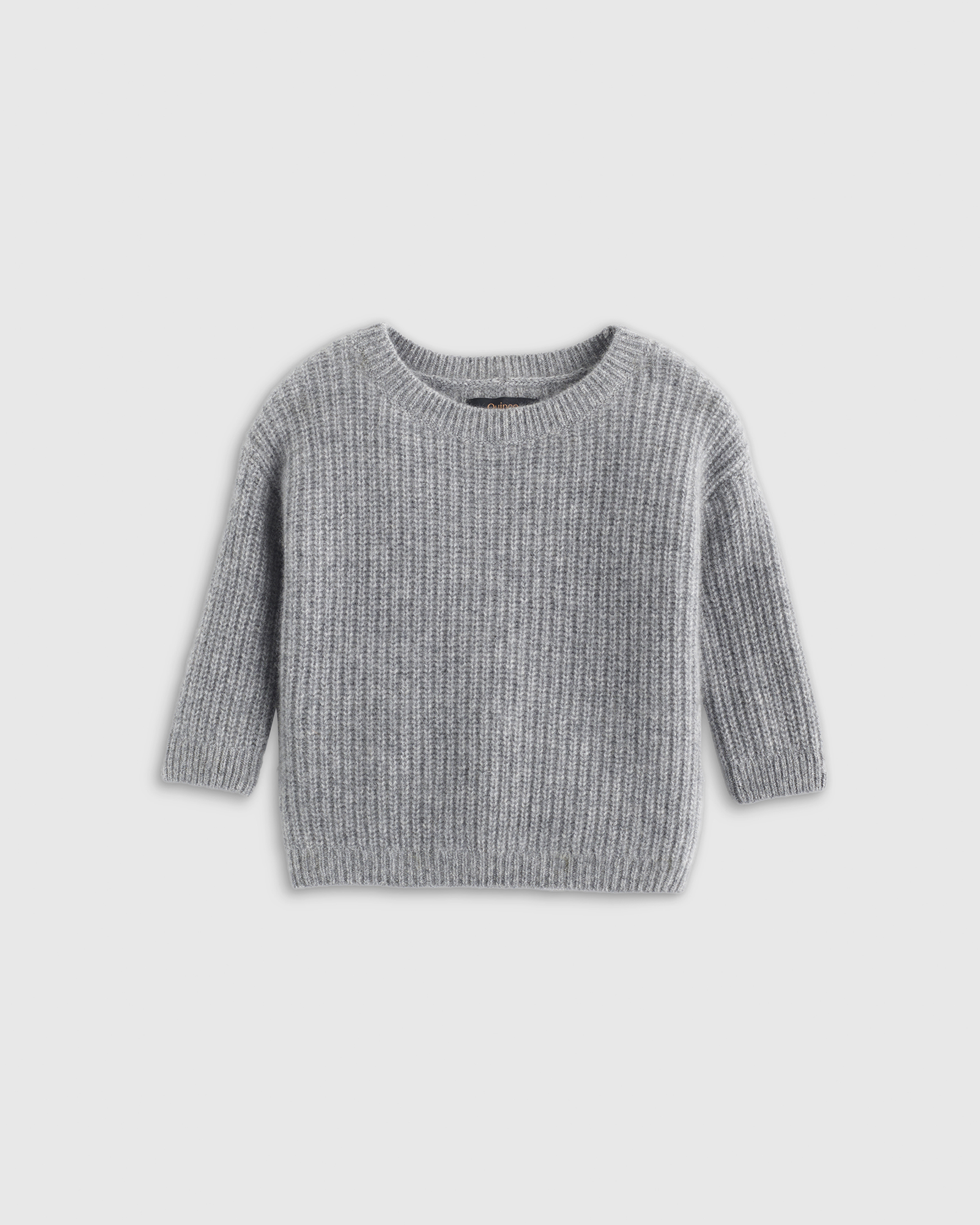 Shop Quince Washable Cashmere Fisherman Tunic Sweater In Heather Grey