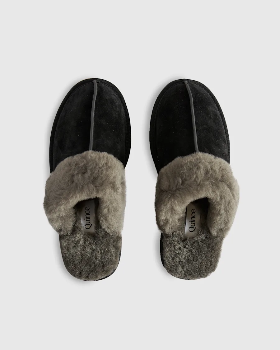 Australian Shearling Scuff Slippers black