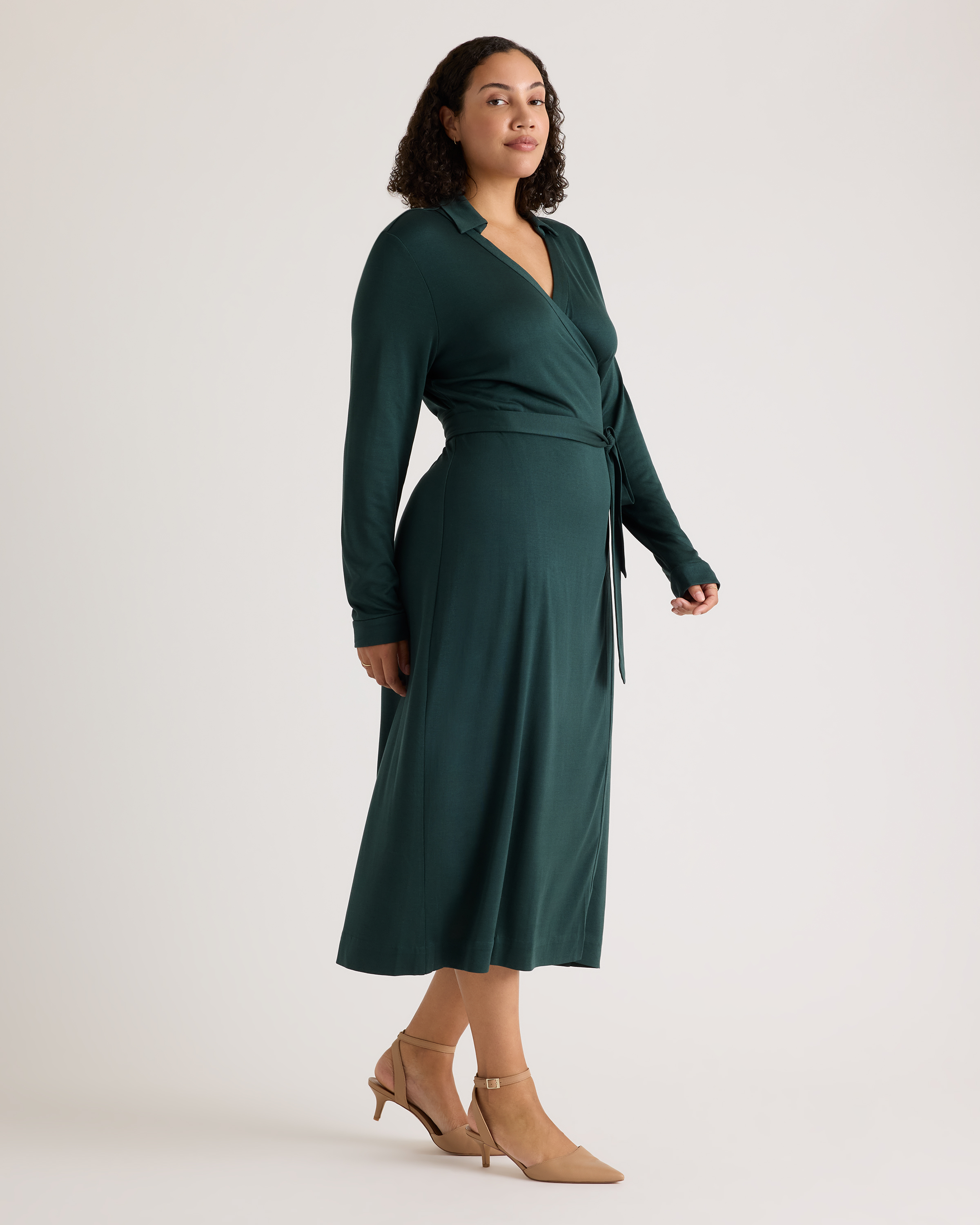 silk wrap dress Emerald Green Mini With Bracelet Sleeves for Prom and Bachelorette Party true wrap closure Womens Silk Floral Dress Short