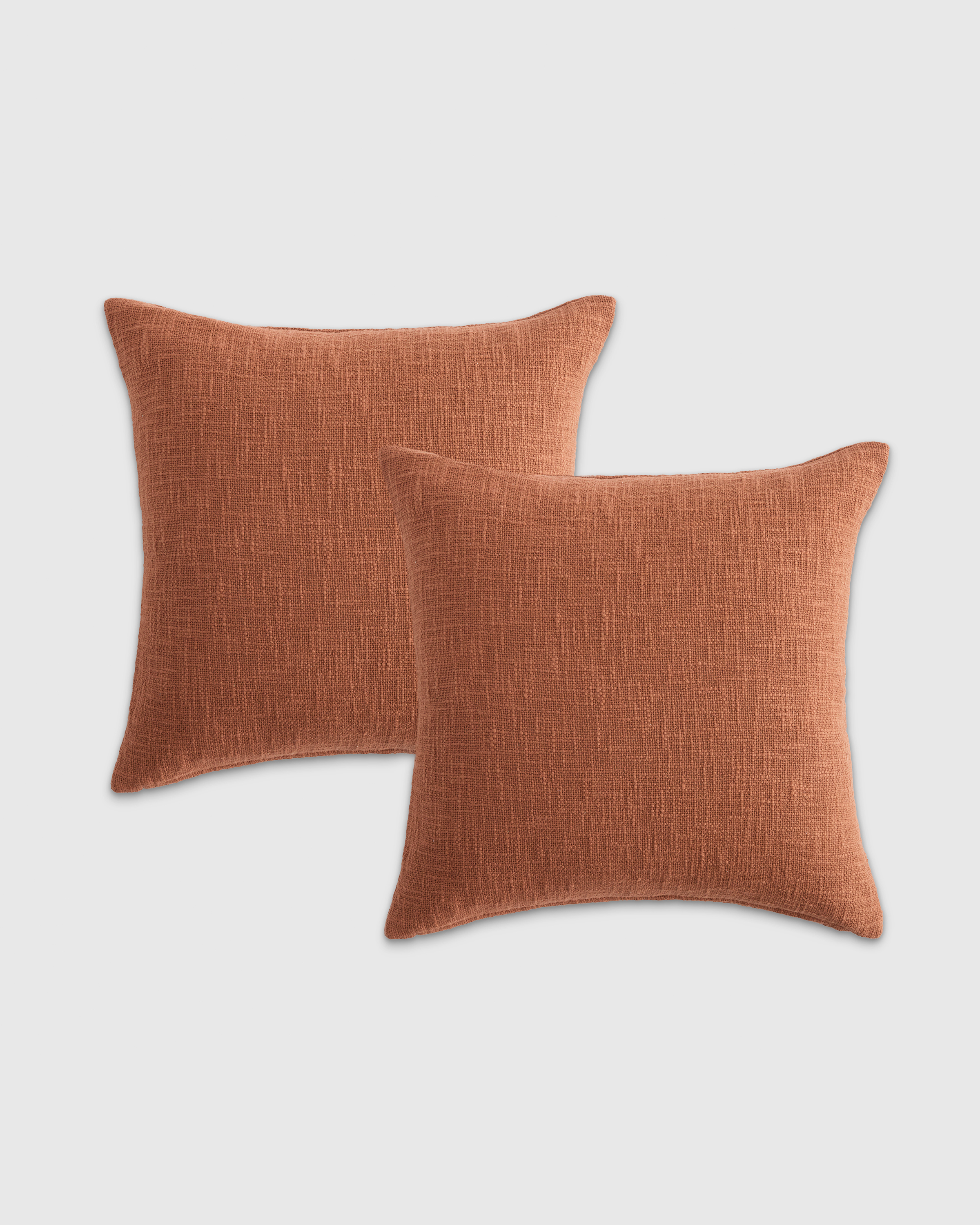 Quince Cotton Slub Pillow Cover Set Of 2 In Terracotta