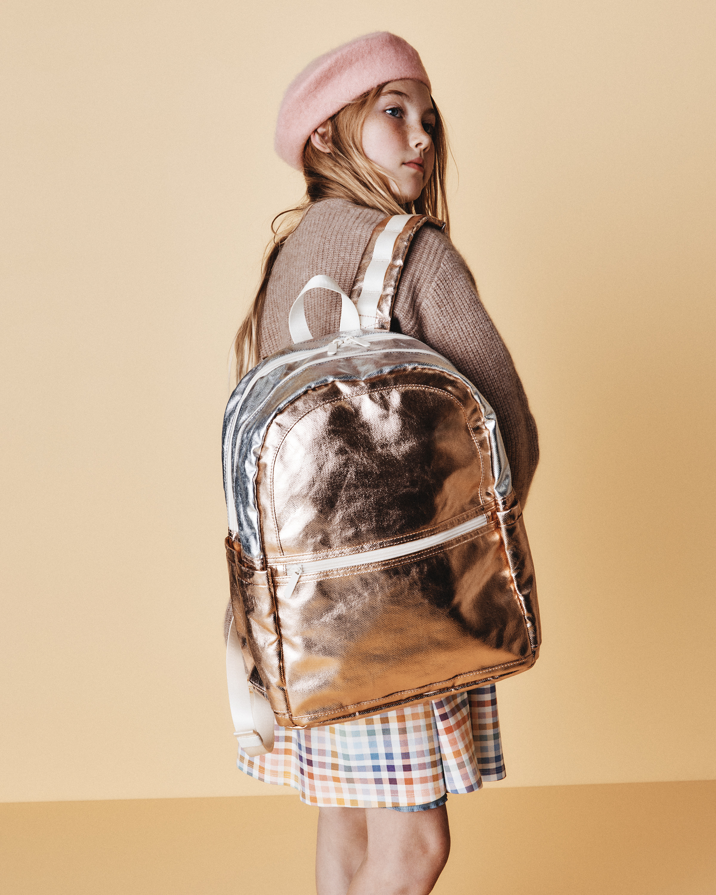 Recycled Double Pocket Backpack - Small - thumbnail 2