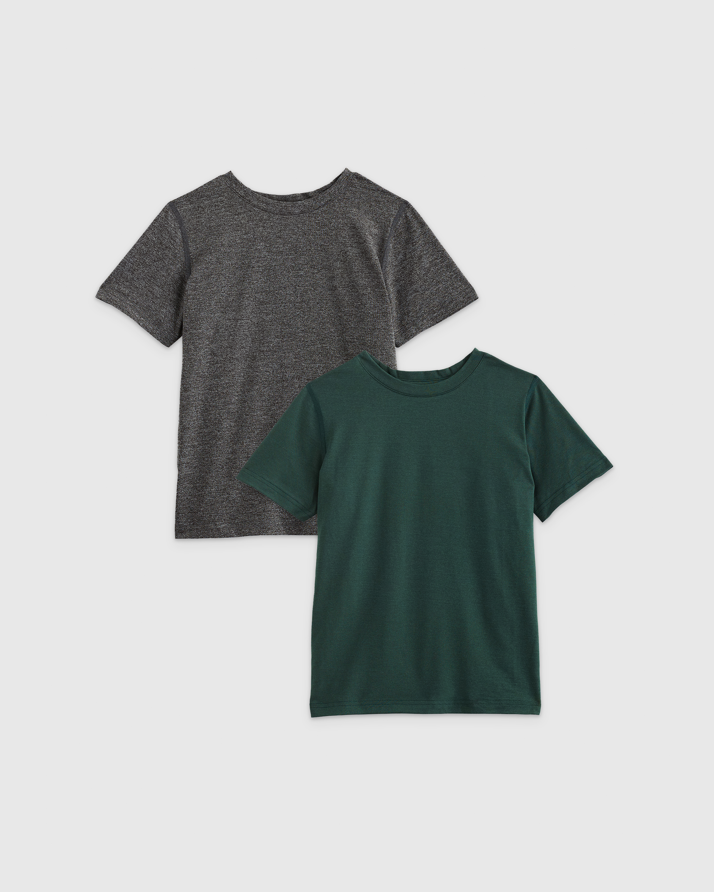 Shop Quince Flowknit Breeze Active T-shirt 2-pack In Charcoal/olive
