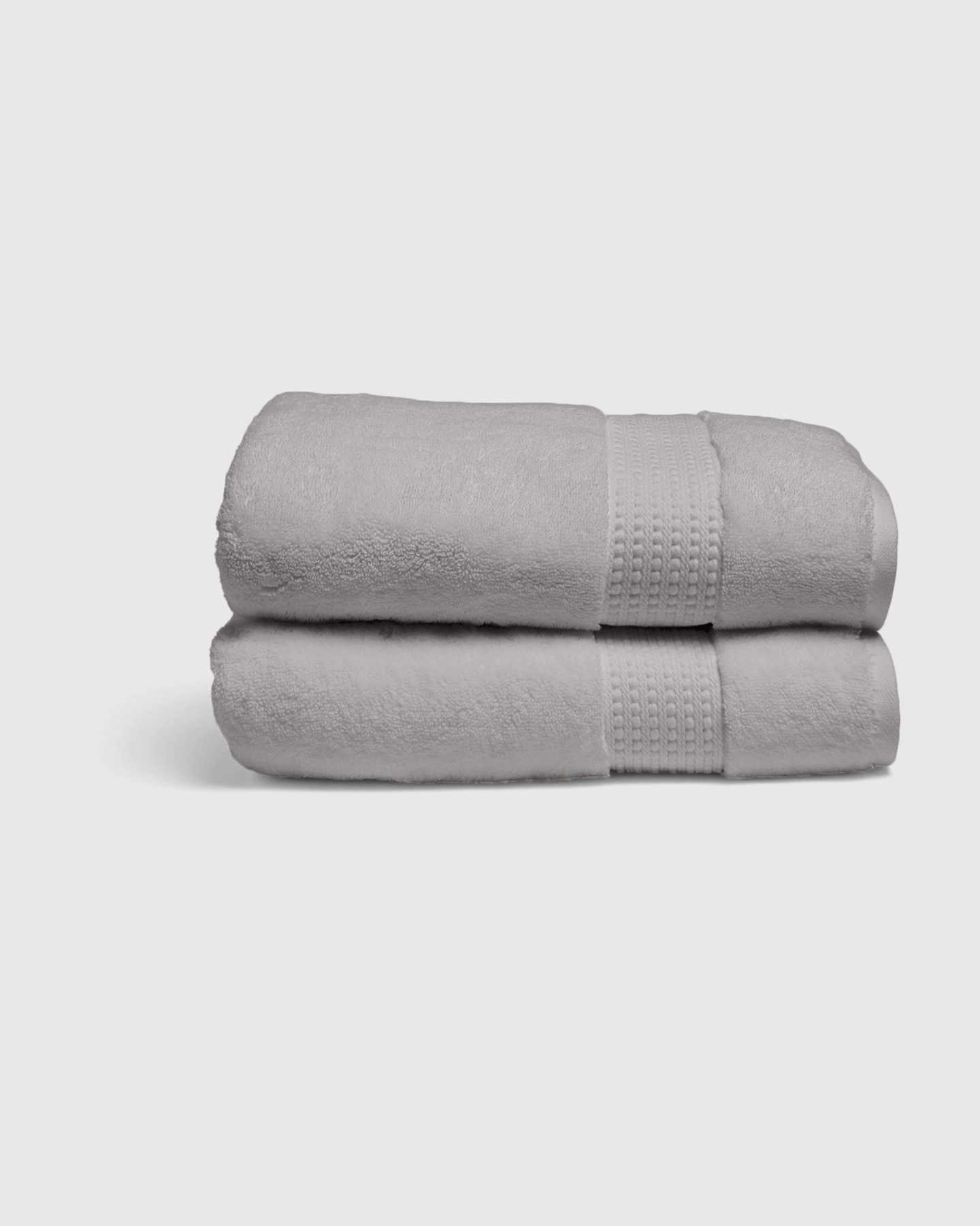 Turkish Quick-Dry Bath Towels (Set of 2) - Grey - 1