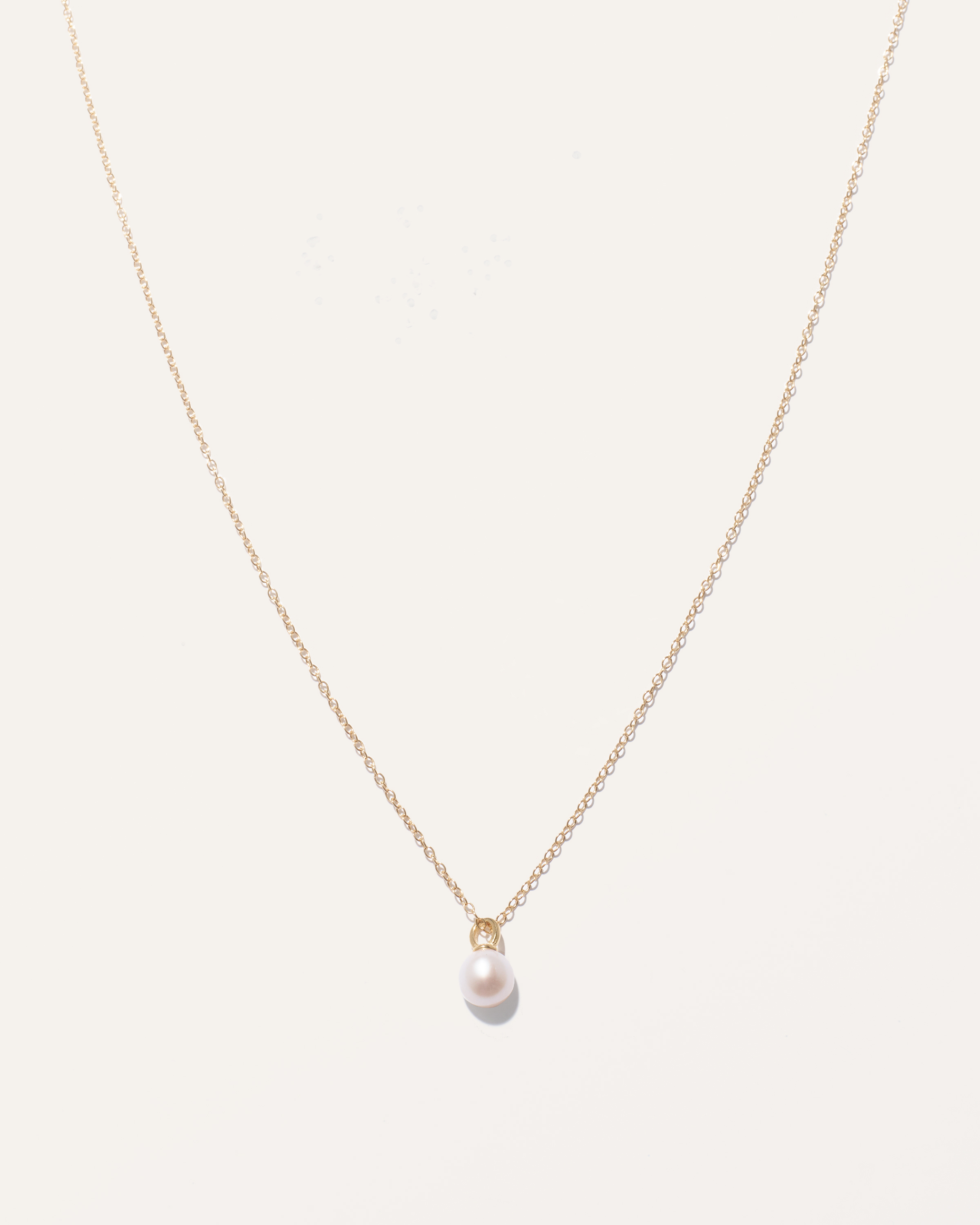 Quince Women's Dainty Pearl Pendant Necklace In Gold