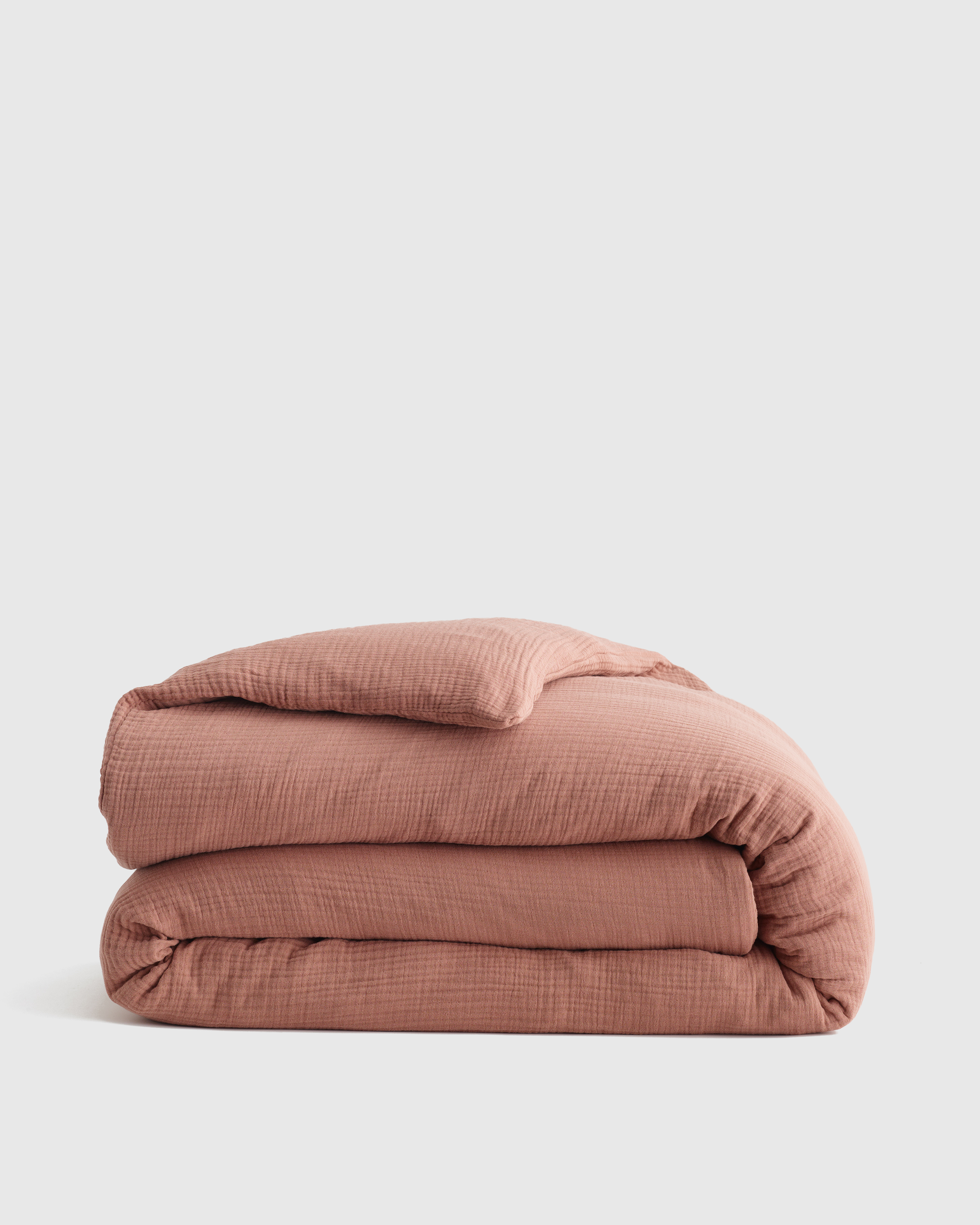 organic cotton gauze duvet cover, king/cal king, clay