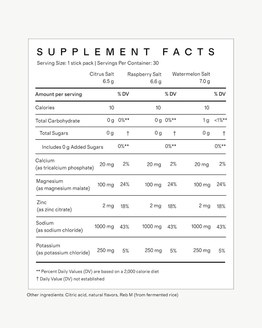 recovery supplement facts