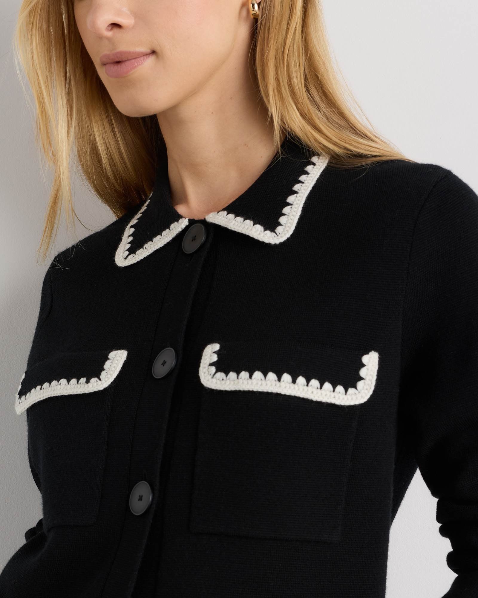 Australian Merino Wool Crochet Structured Cardigan | Quince Canada