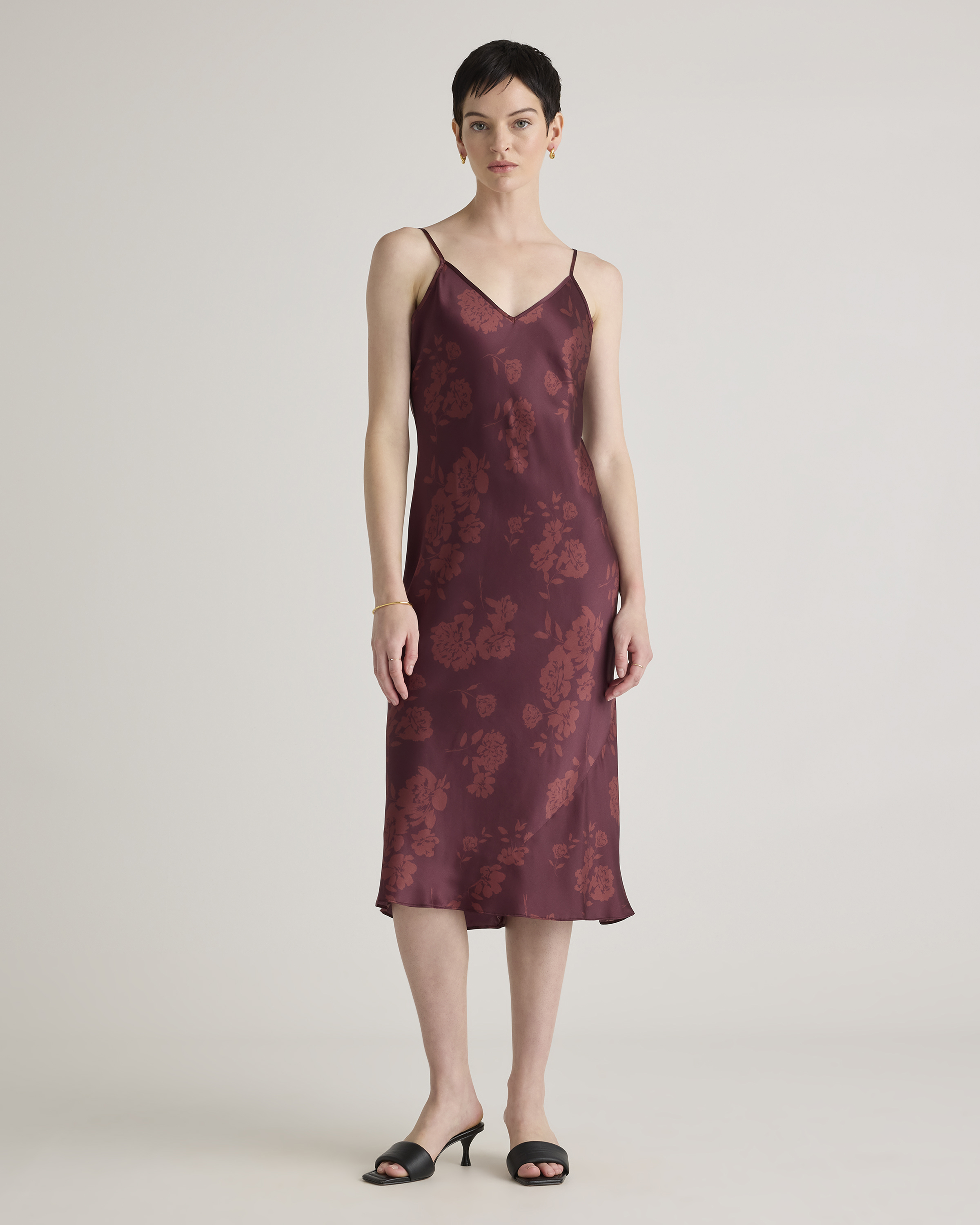 Quince Women's Slip Dress In Ruby Noir