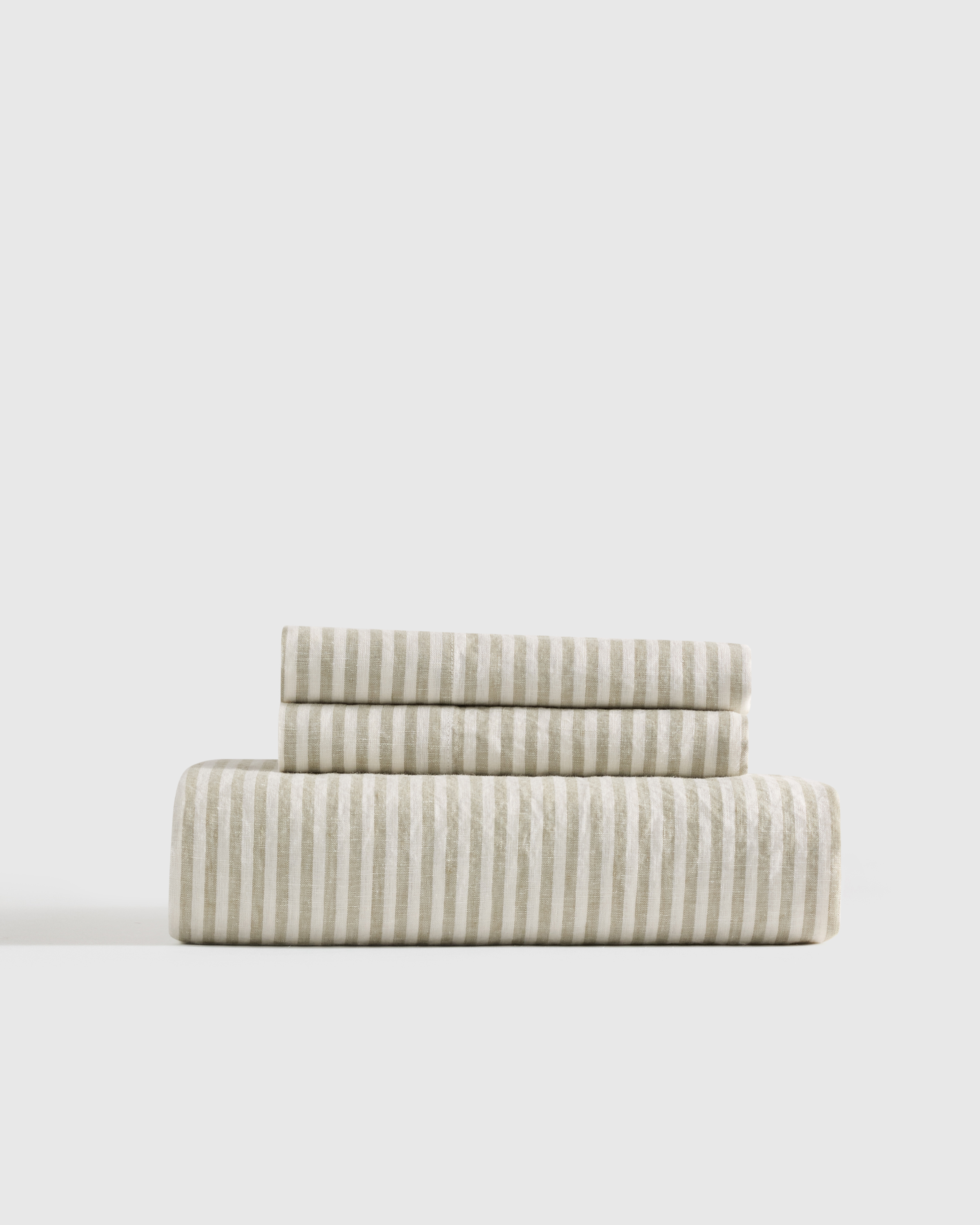 European Linen Stripe Fitted Sheet Set