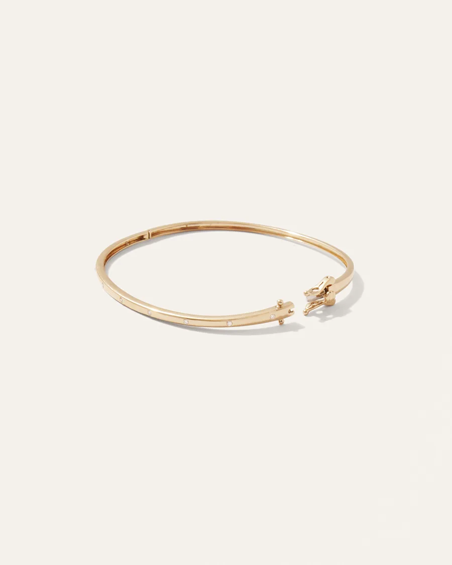 14K Gold Diamond Bangle Bracelet 1