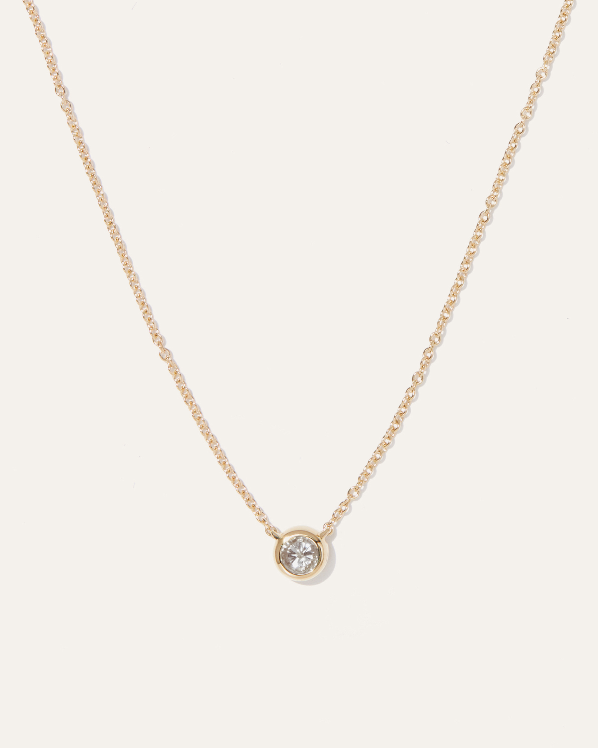 14K Gold Diamond Bezel Necklace | Quince in Yellow Gold