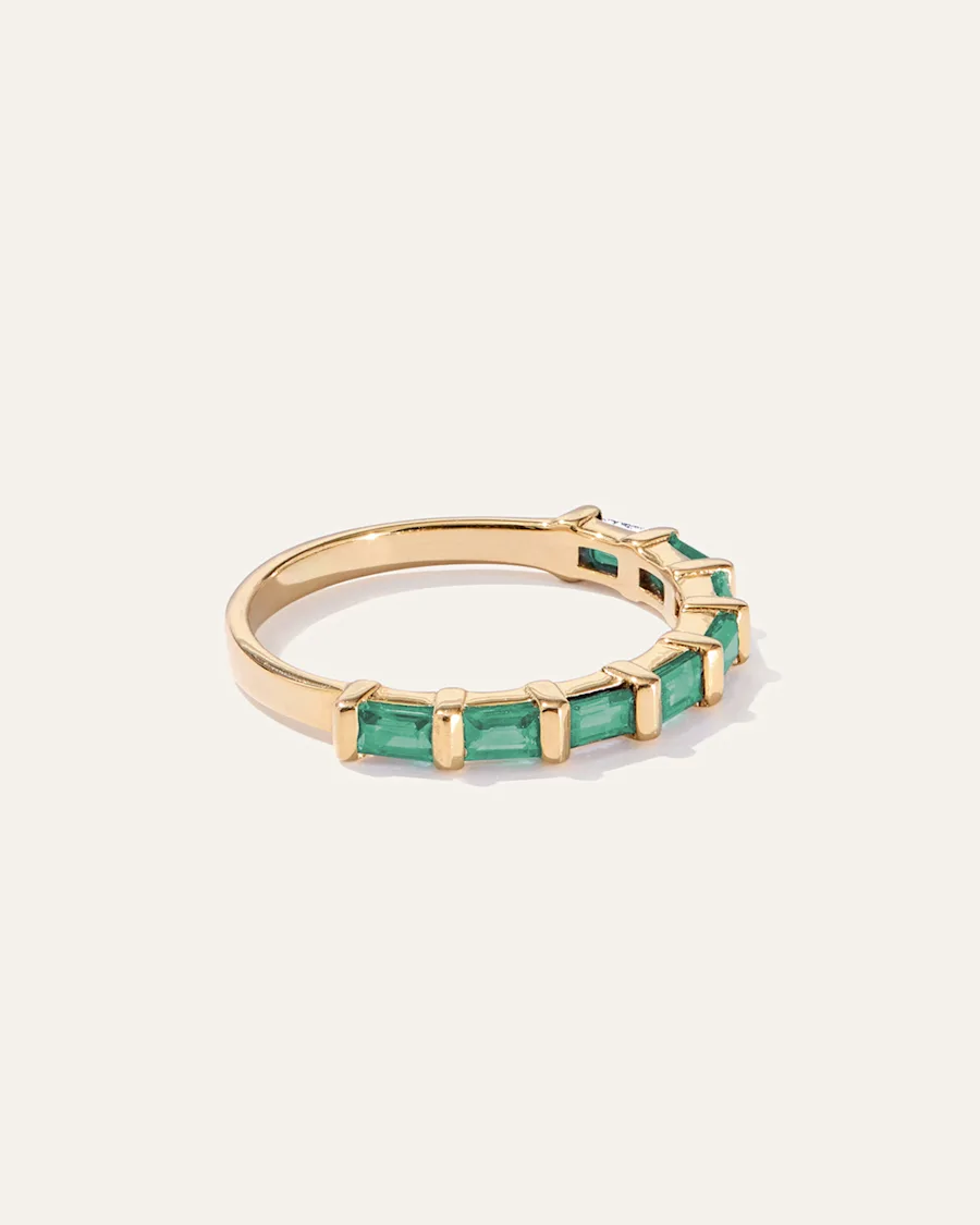 14K Gold Emerald Baguette Band 2