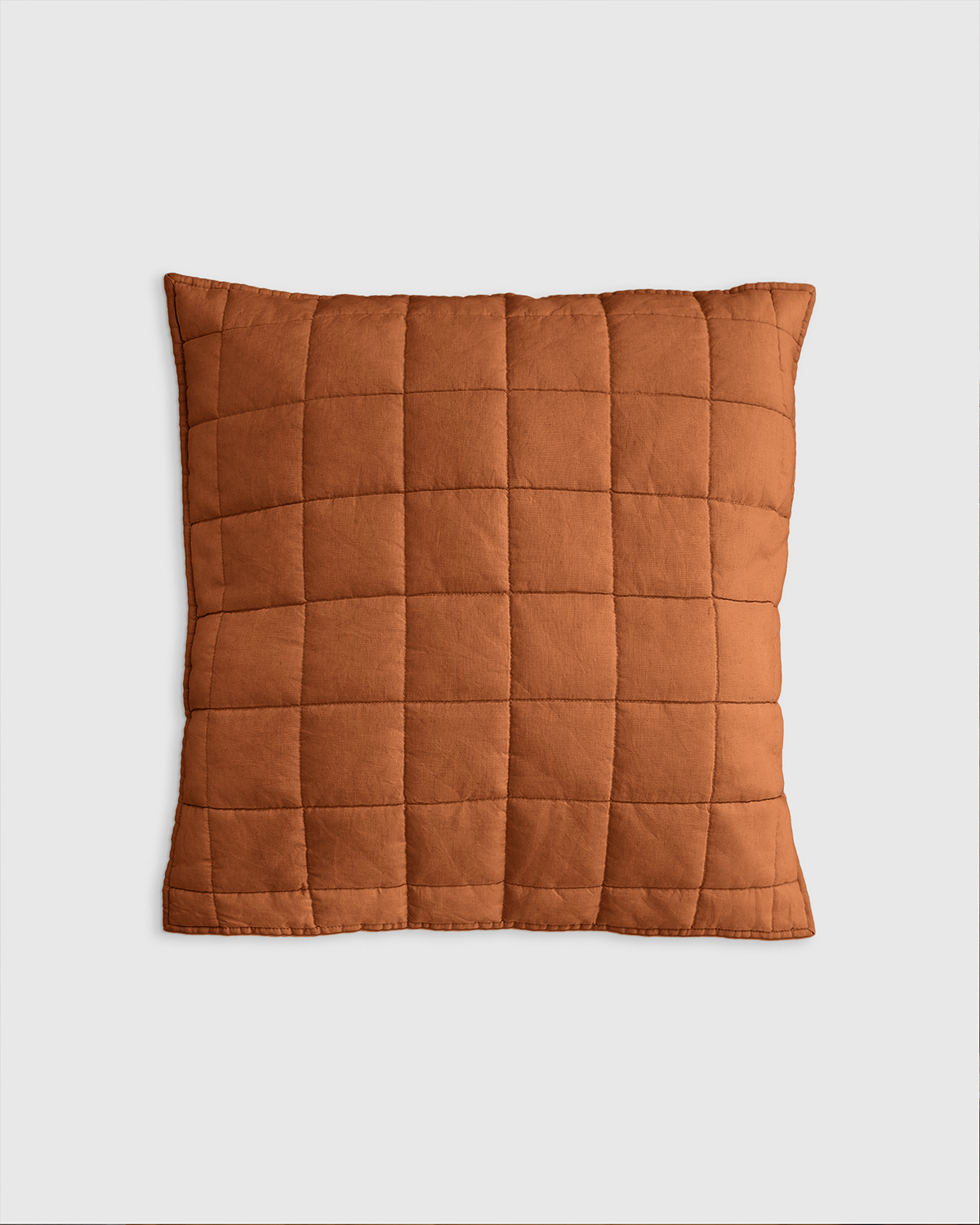 Quince European Linen Quilted Euro Sham In Brown