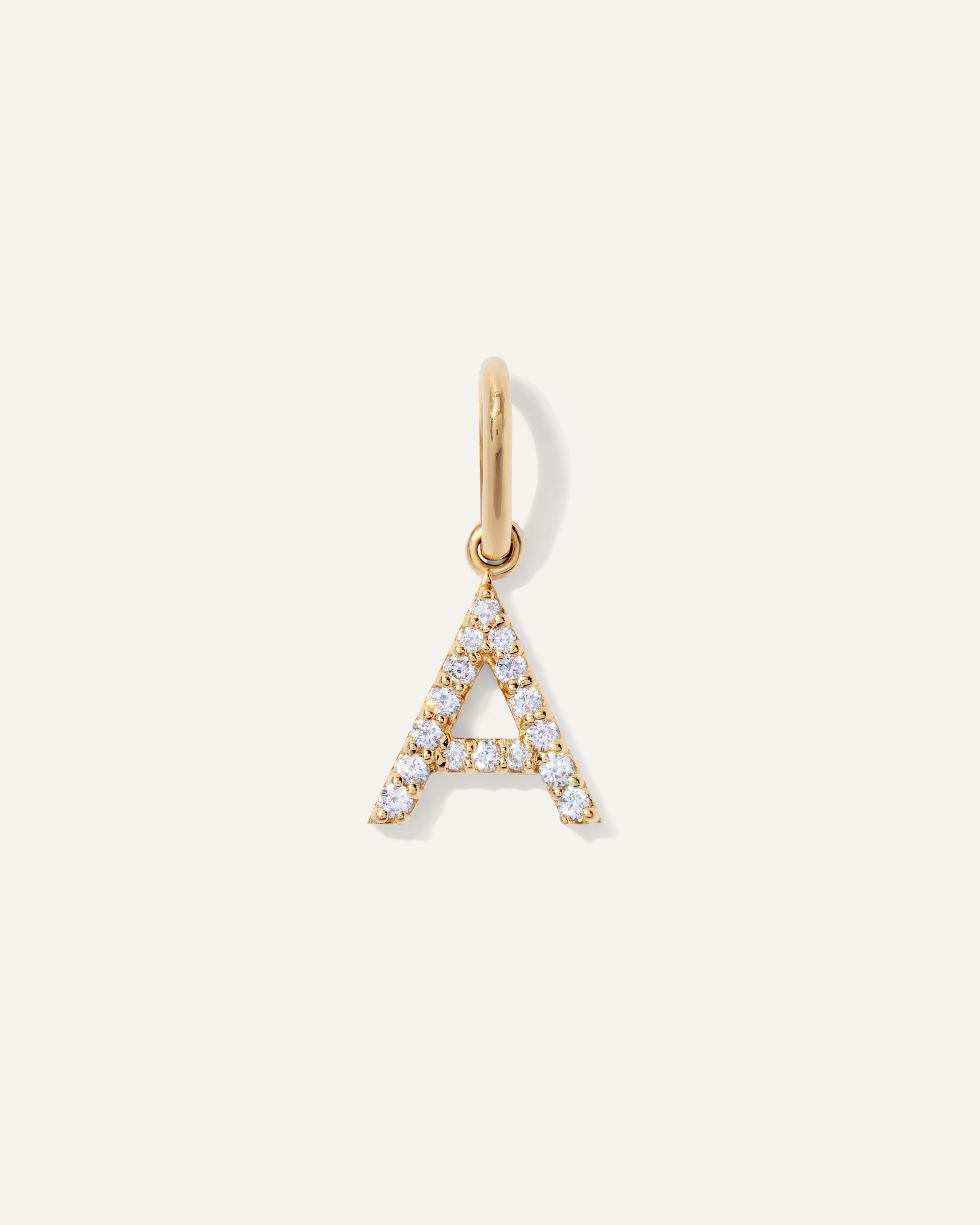 14K Gold Diamond Letter Charm
